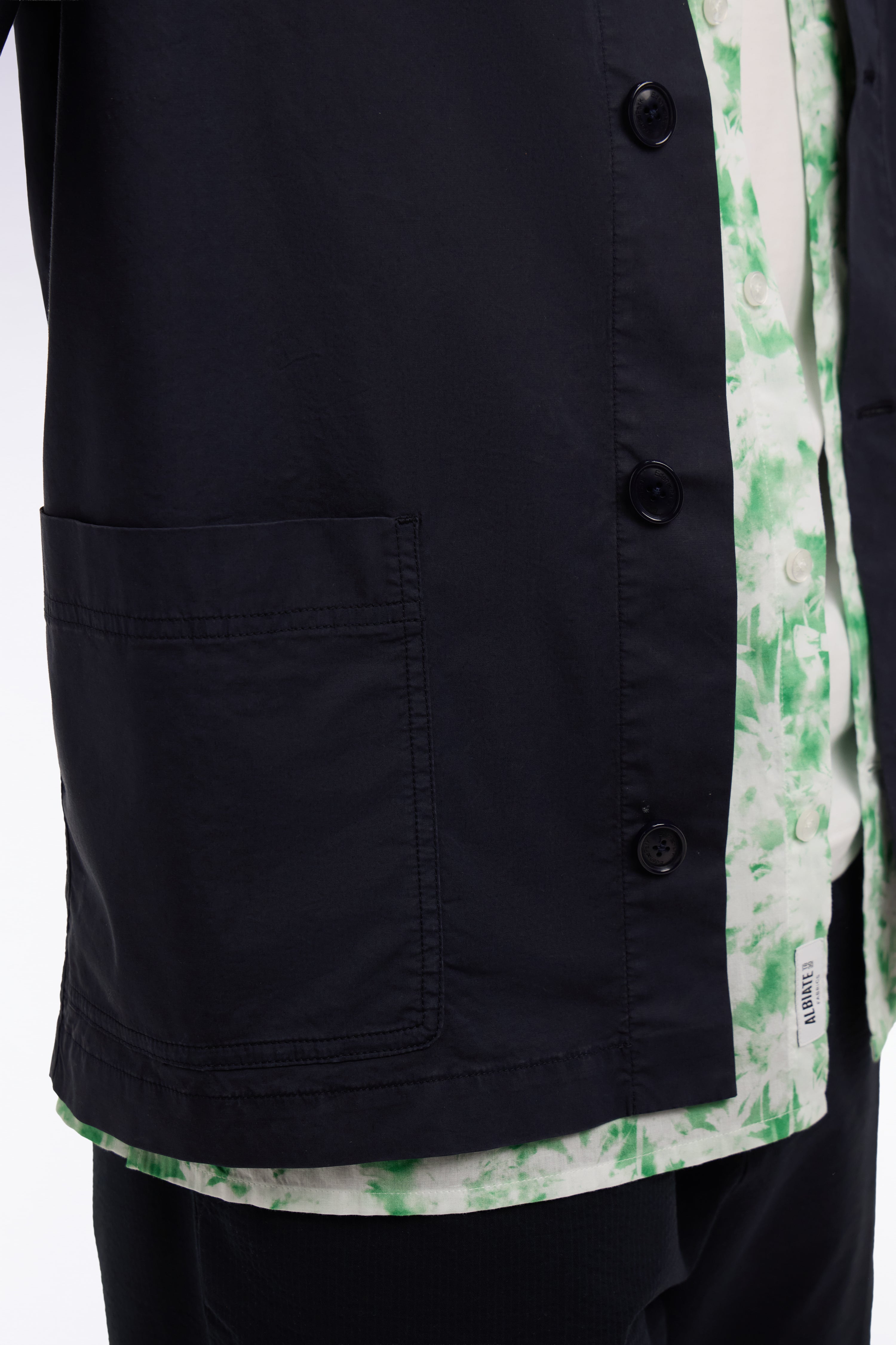 Surchemise en lyocell et coton stretch marine