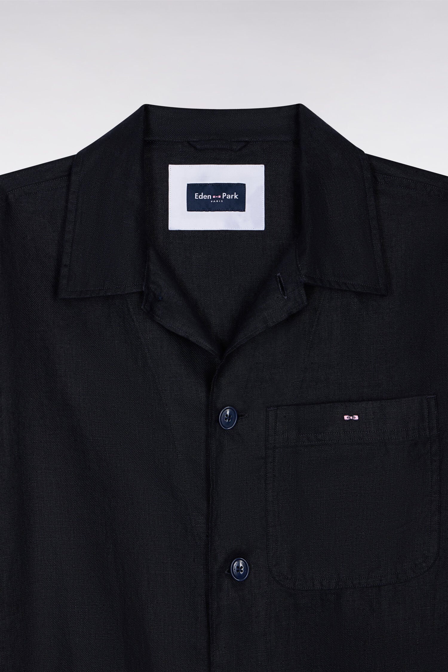 Surchemise en lin et coton marine
