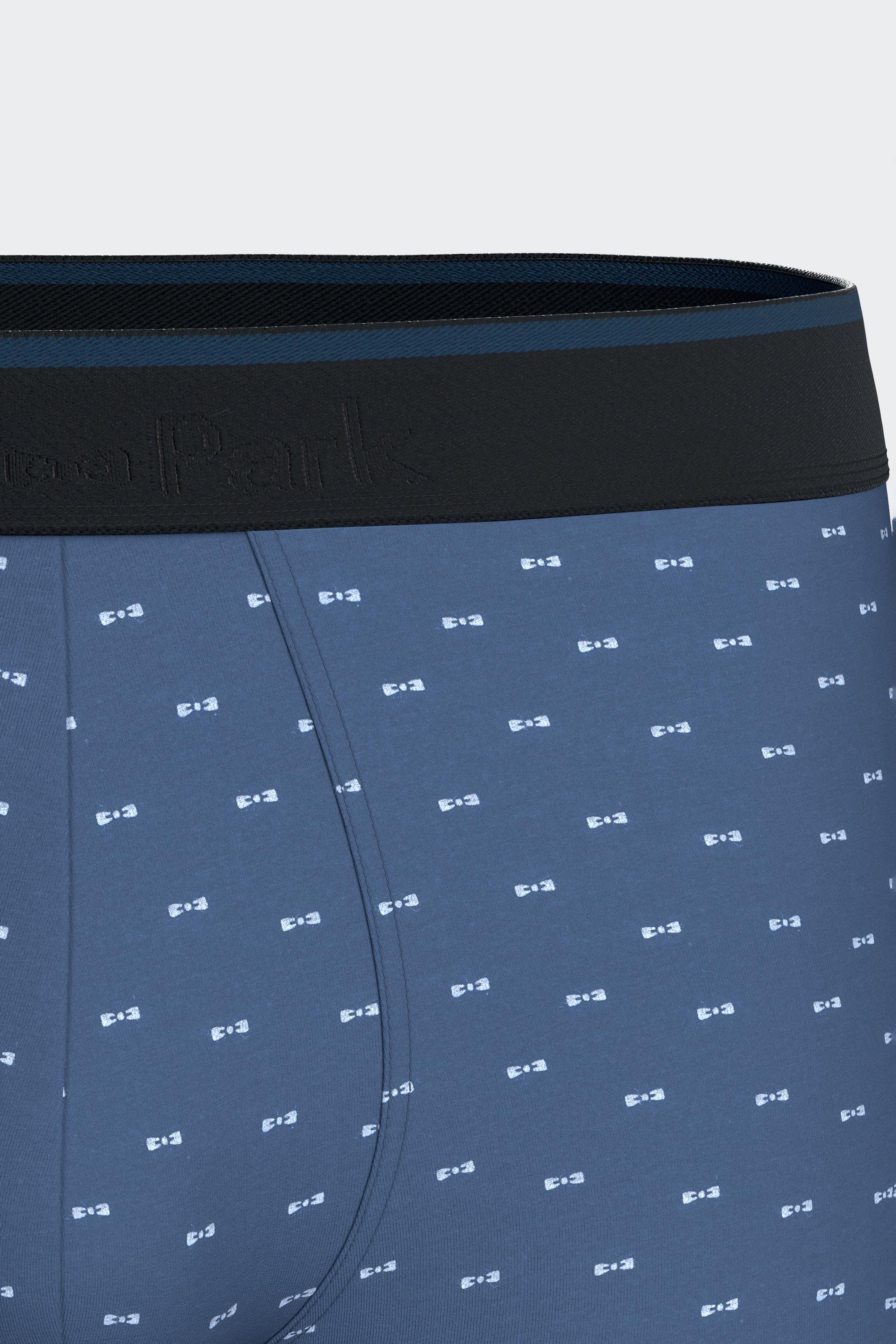 Boxer en jersey de coton stretch bleu à micromotifs nœuds papillon