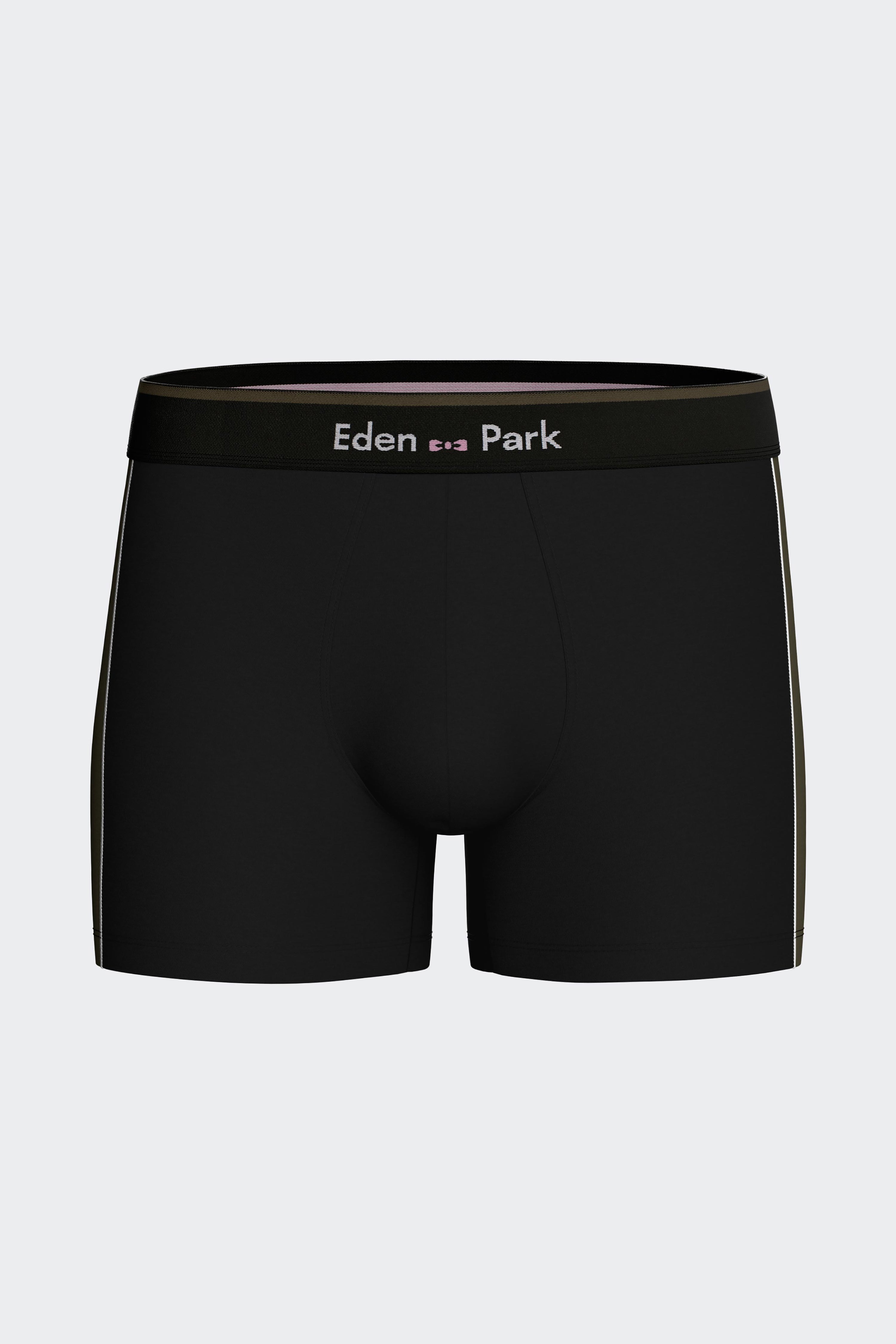 Boxer en jersey de coton stretch noir à découpes grises