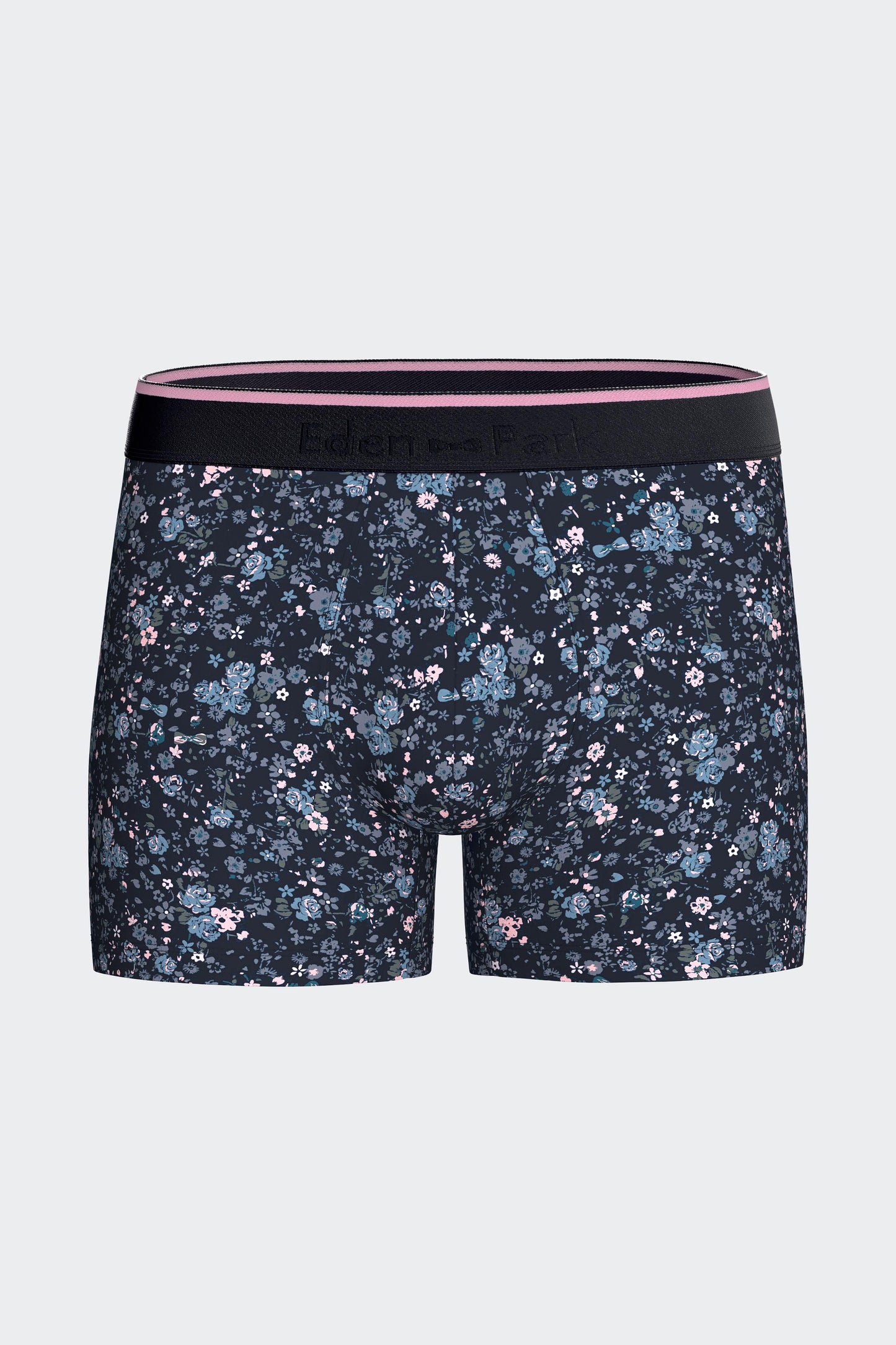 Boxer en jersey de coton stretch marine à imprimé floral