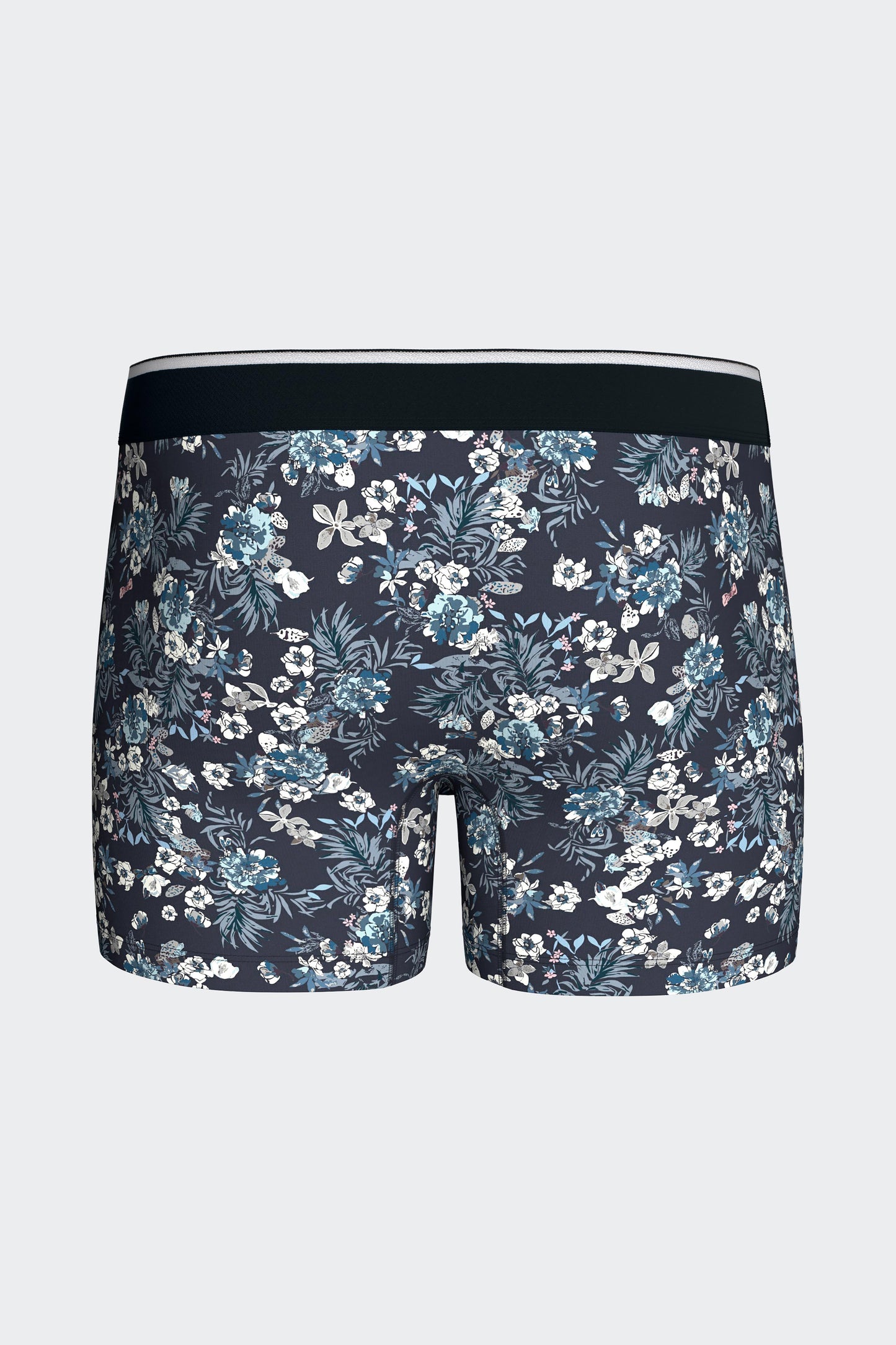 Boxer en jersey de coton stretch marine à motif floral