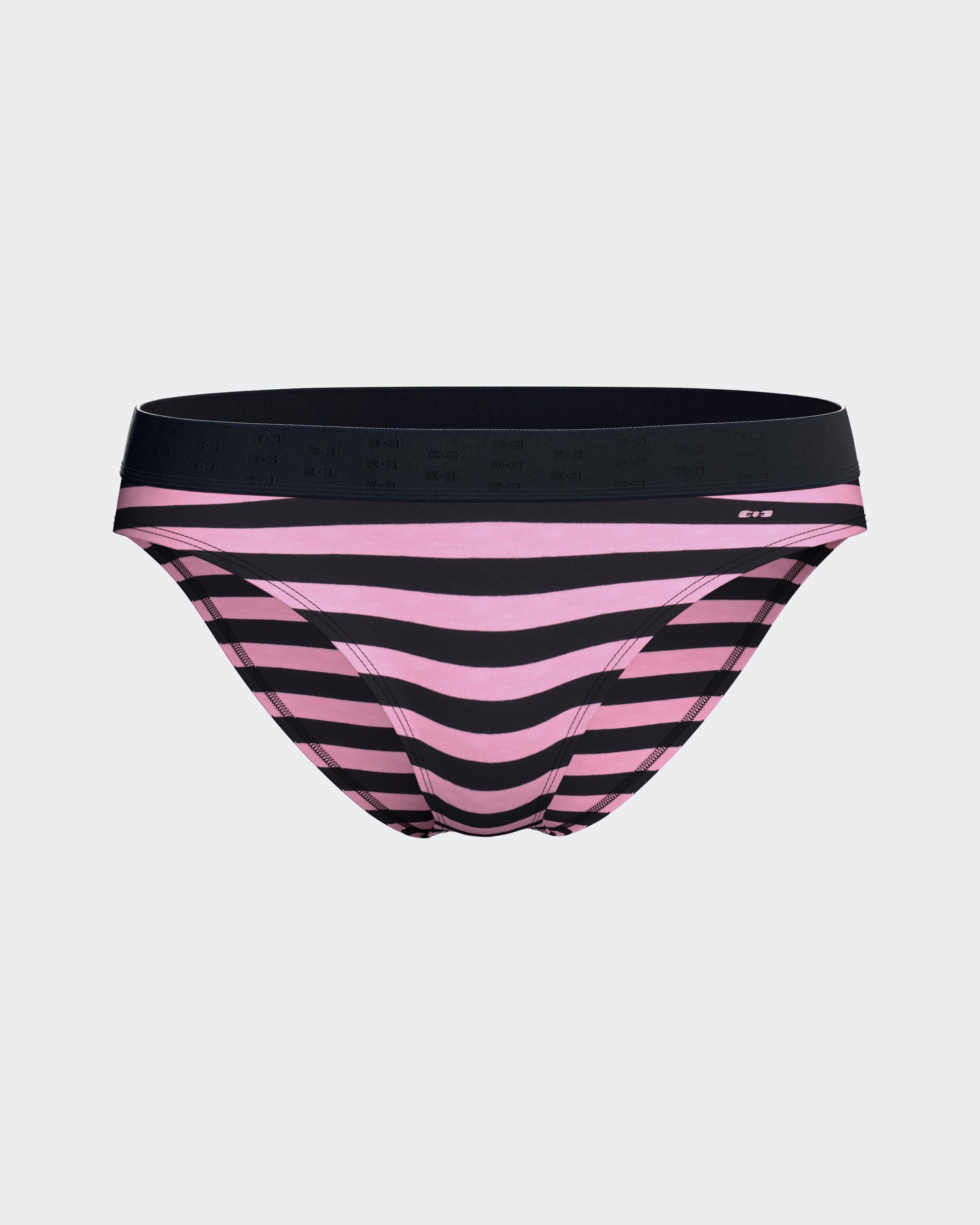 Culotte en coton stretch rayé marine et rose