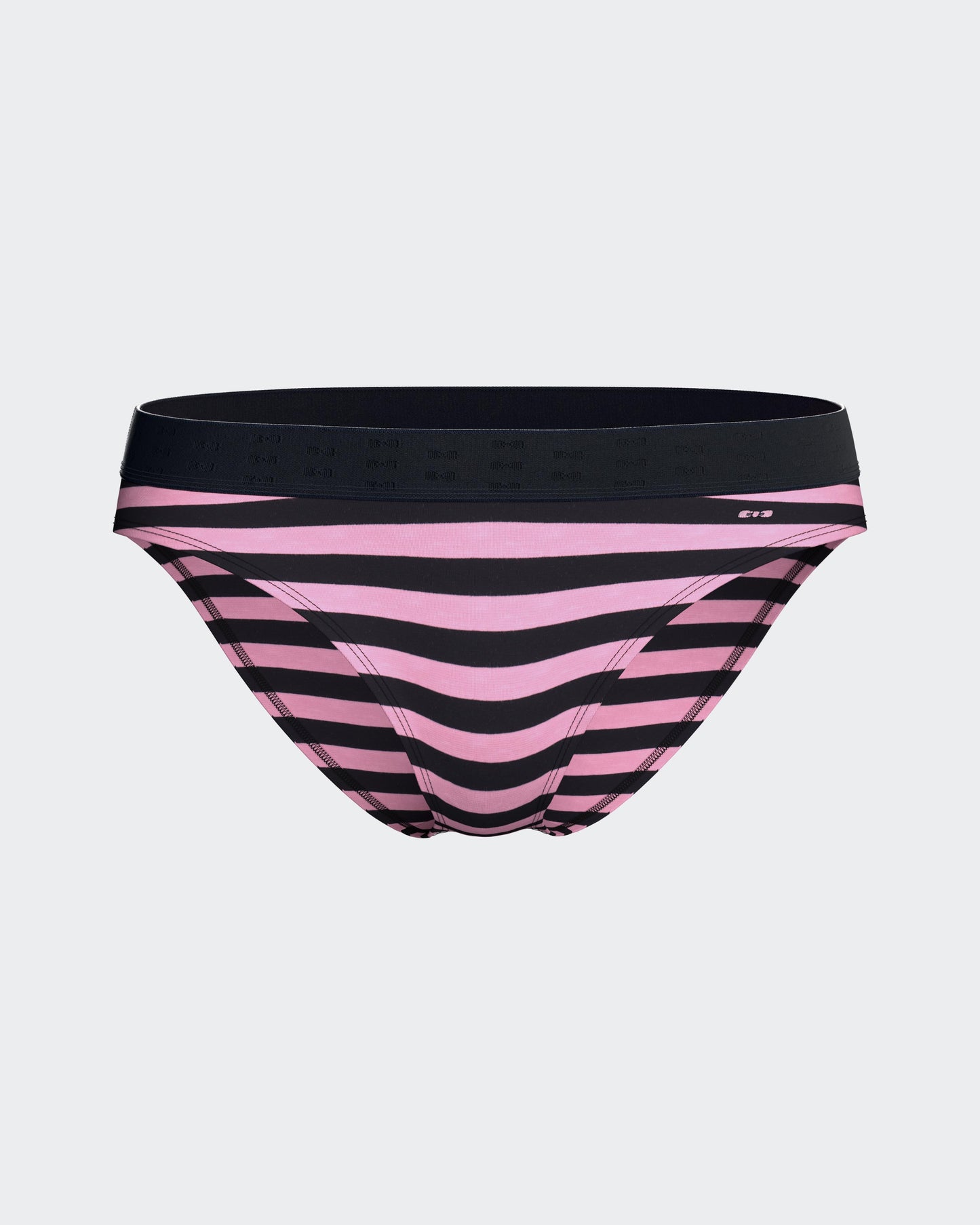 Culotte en coton stretch rayé marine et rose