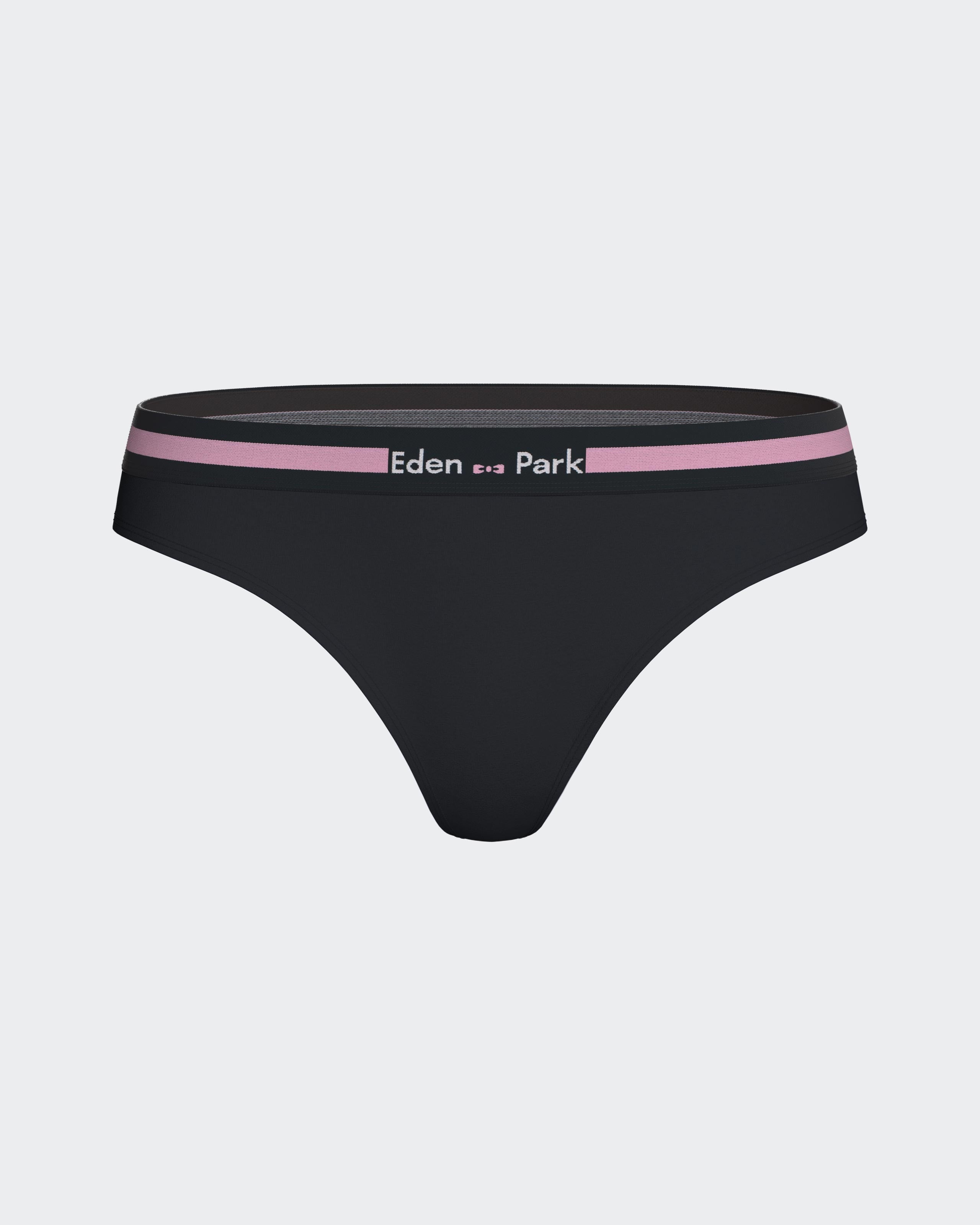 Culotte tanga en coton stretch marine