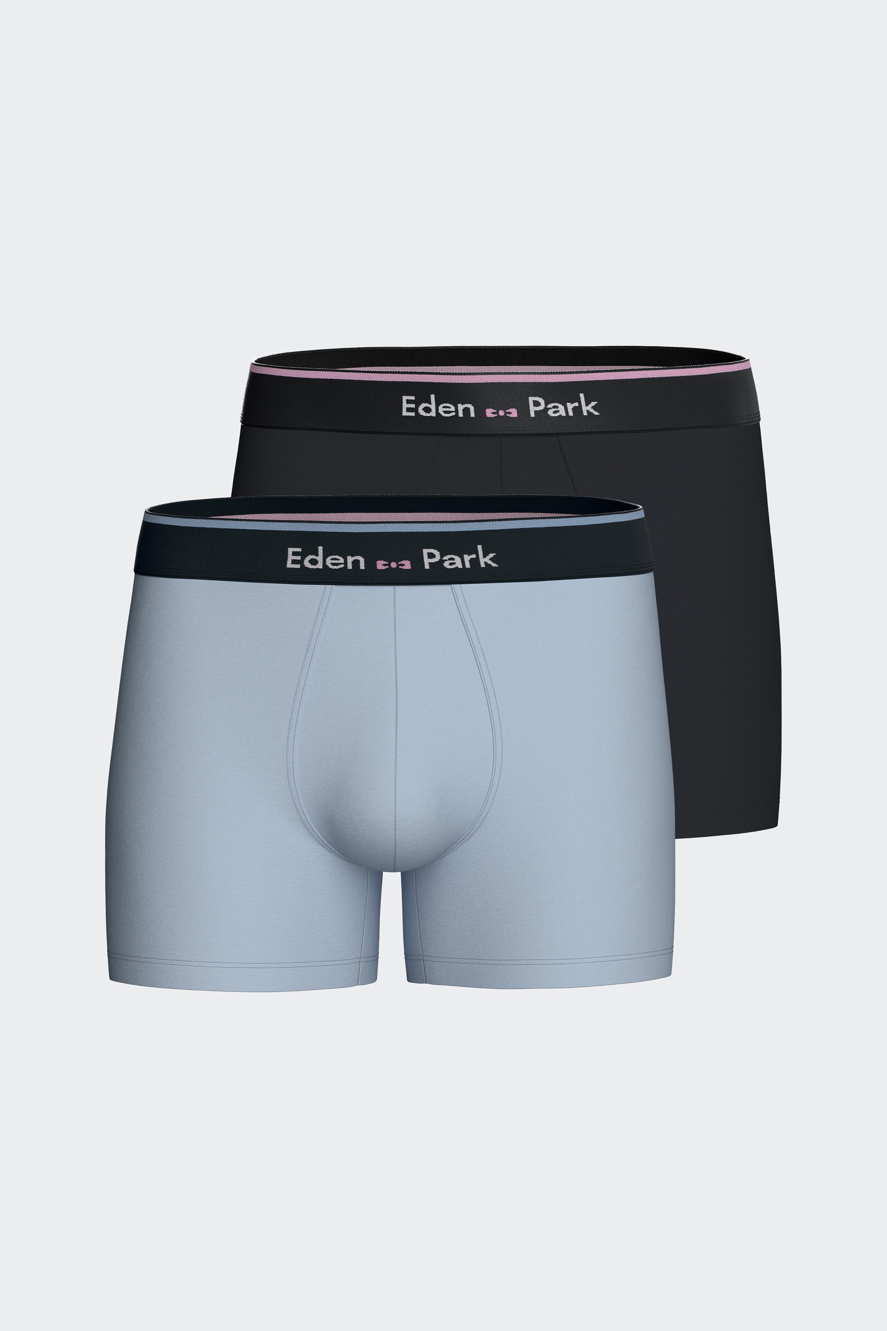 Lot de deux boxers en jersey de coton stretch ciel et marine