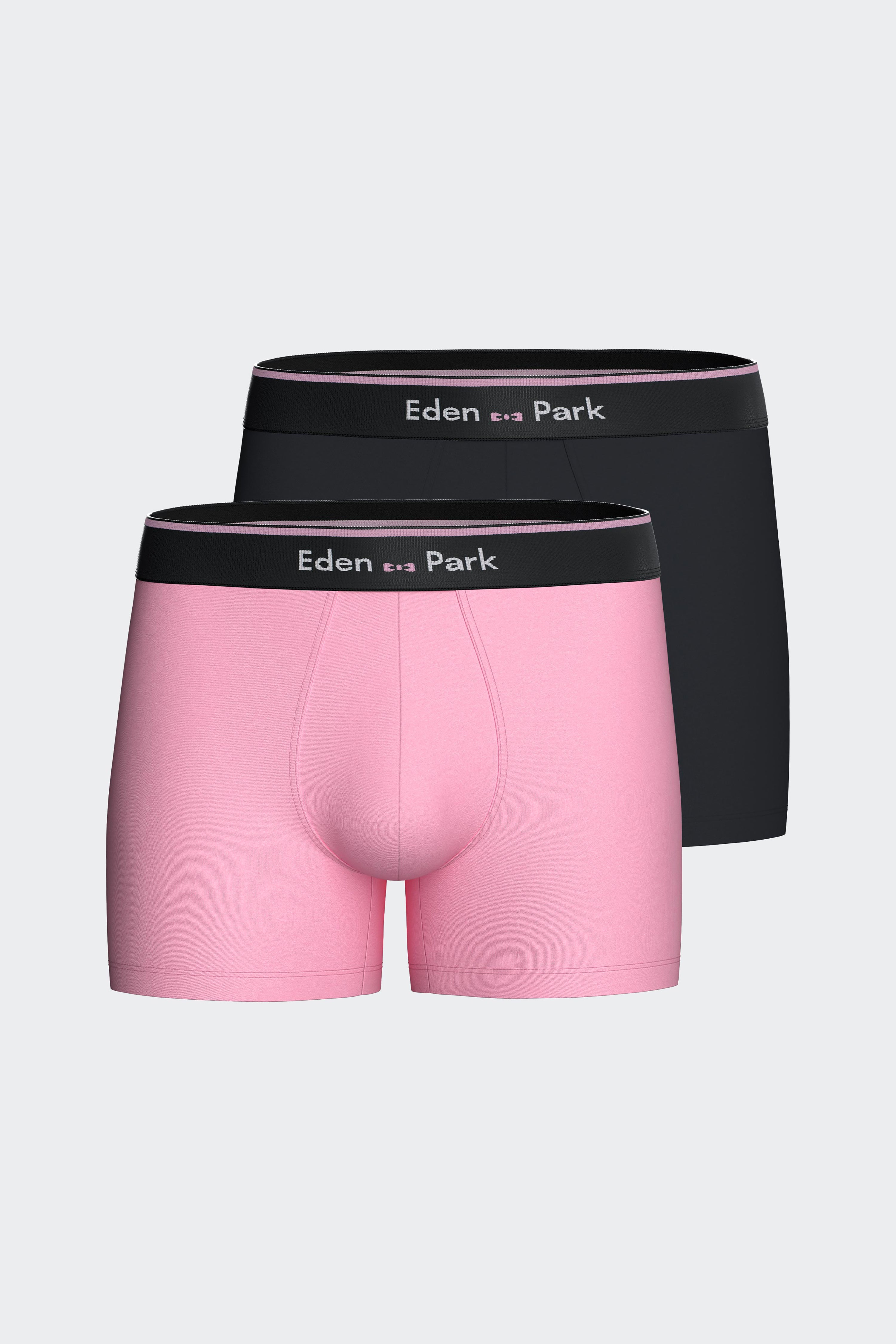 Lot de deux boxers en jersey de coton stretch rose et marine