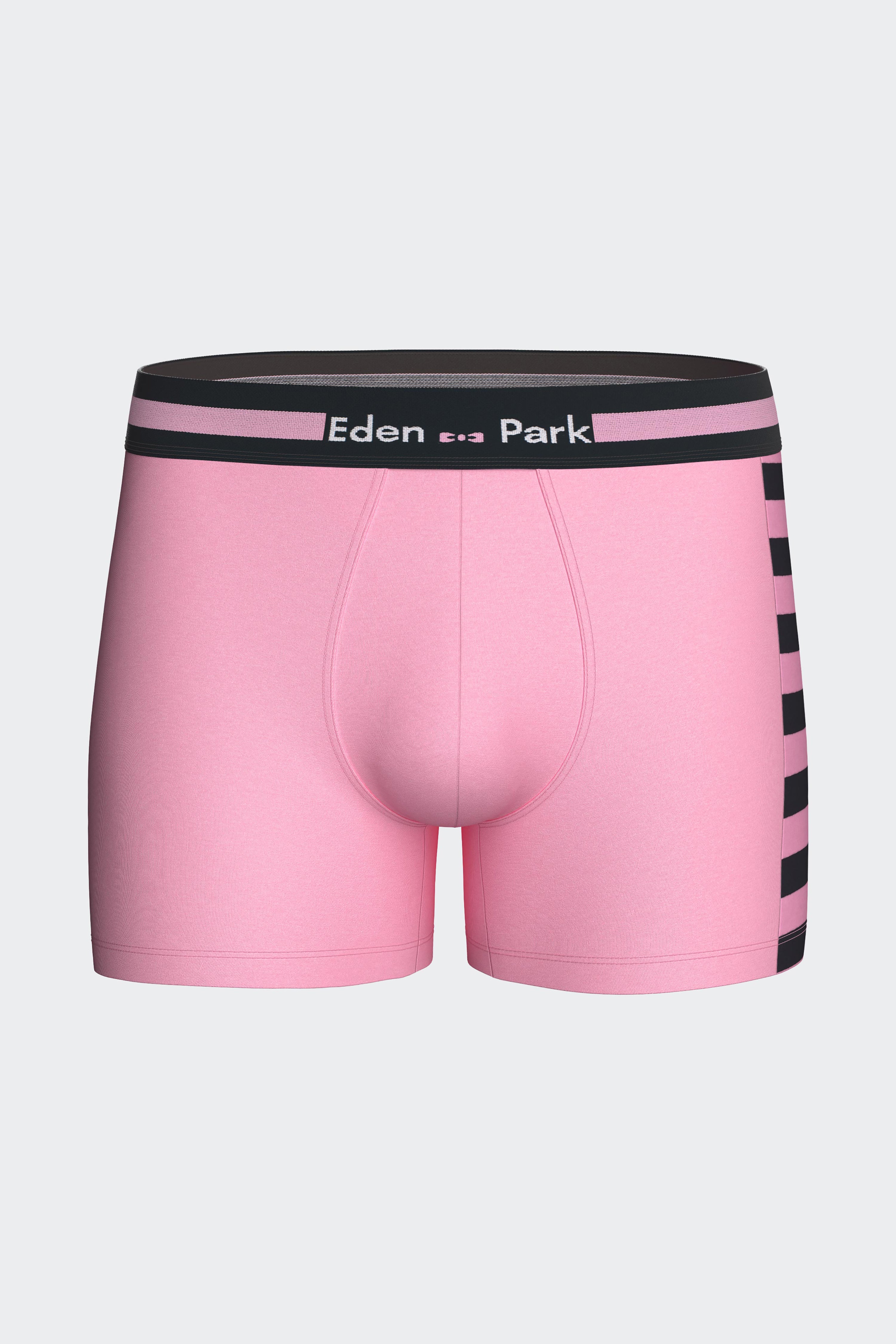 Lot de deux boxers en jersey de coton stretch marine et rose rayé