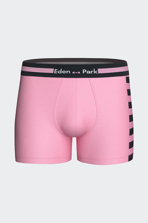 Lot de deux boxers en jersey de coton stretch marine et rose rayé - Image 2
