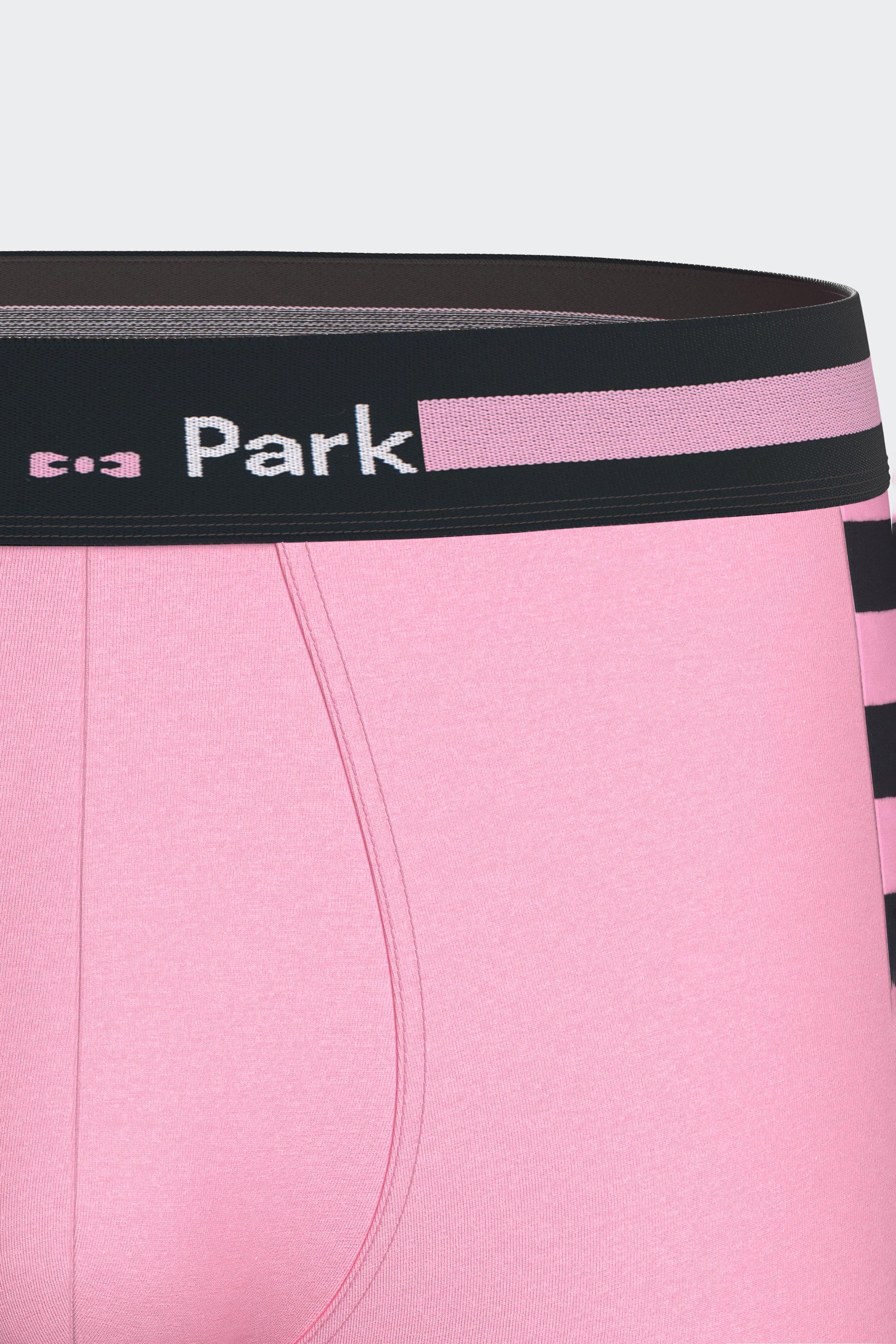Lot de deux boxers en jersey de coton stretch marine et rose rayé