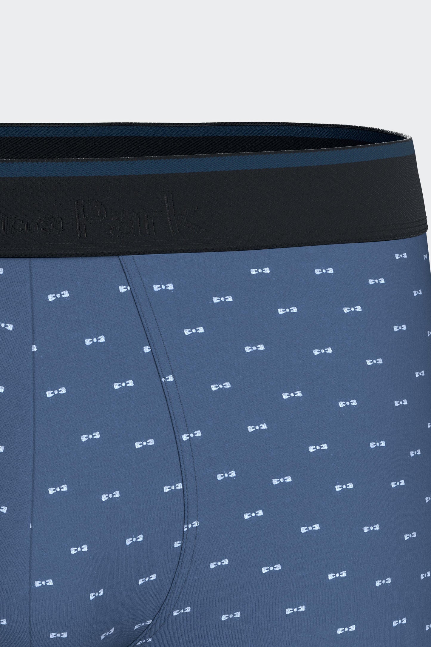 Lot de deux boxers en jersey de coton stretch bleu uni et micromotifs