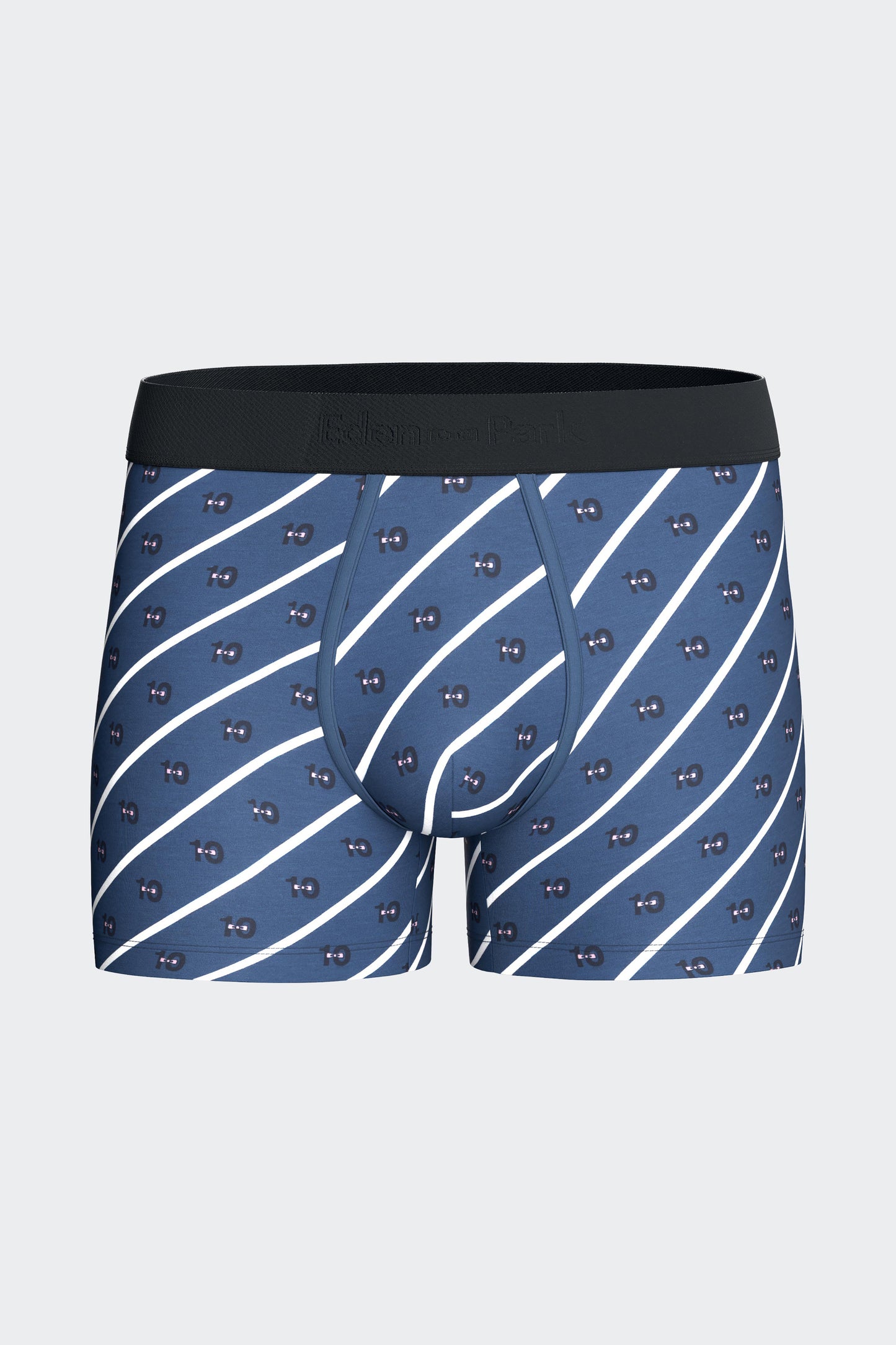 Lot de deux boxers en jersey de coton stretch marine uni et marine micromotifs 10