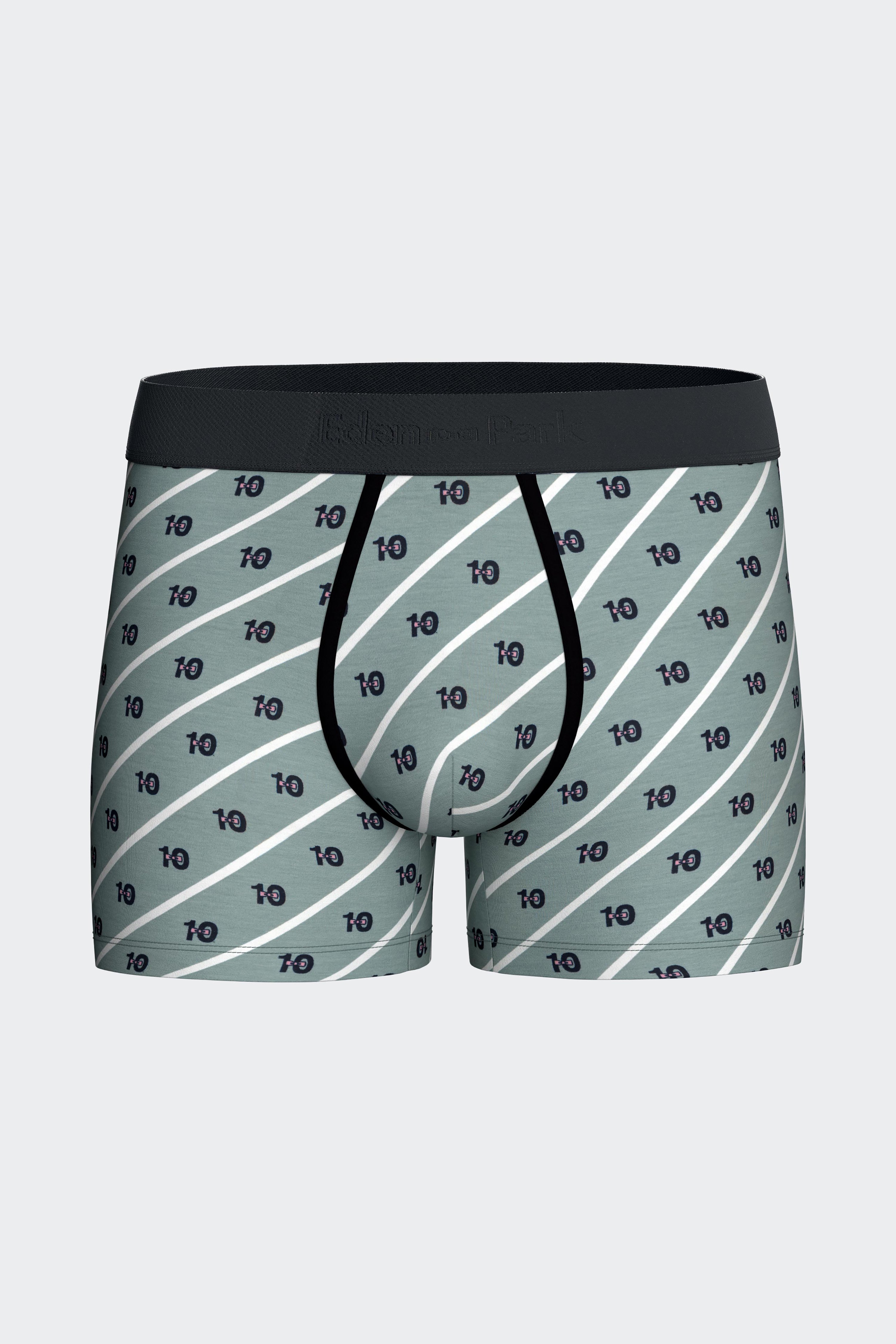 Set von zwei boxers aus Baumwolljersey stretch Marineblau unifarben und Mikromuster