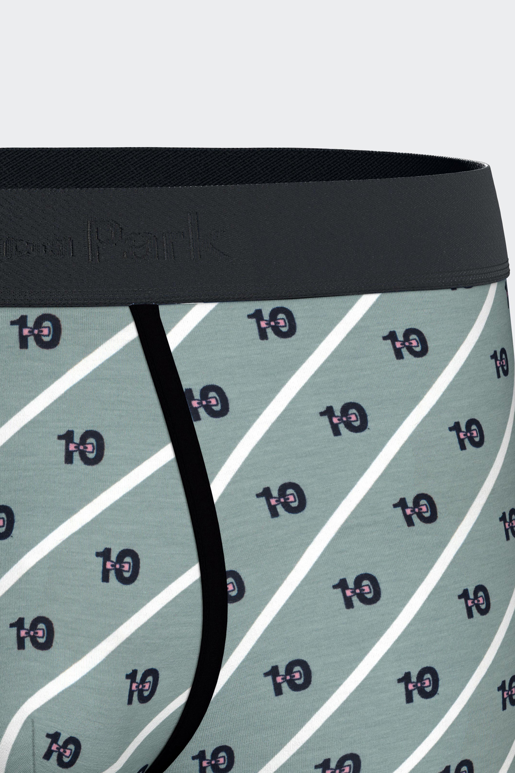 Set von zwei boxers aus Baumwolljersey stretch Marineblau unifarben und Mikromuster