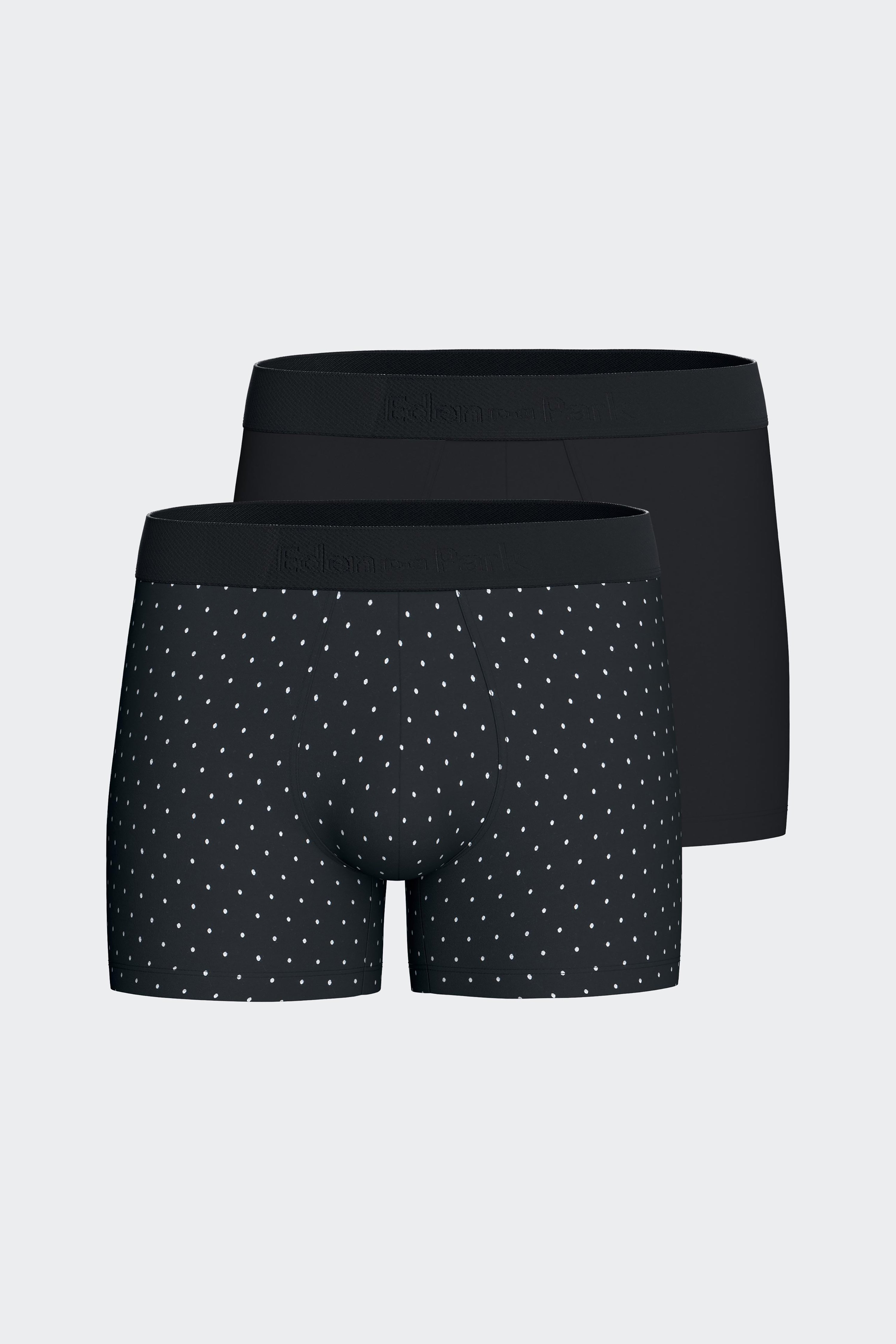 lote de dos boxers en jersey de algodón stretch azul marino estampado pois