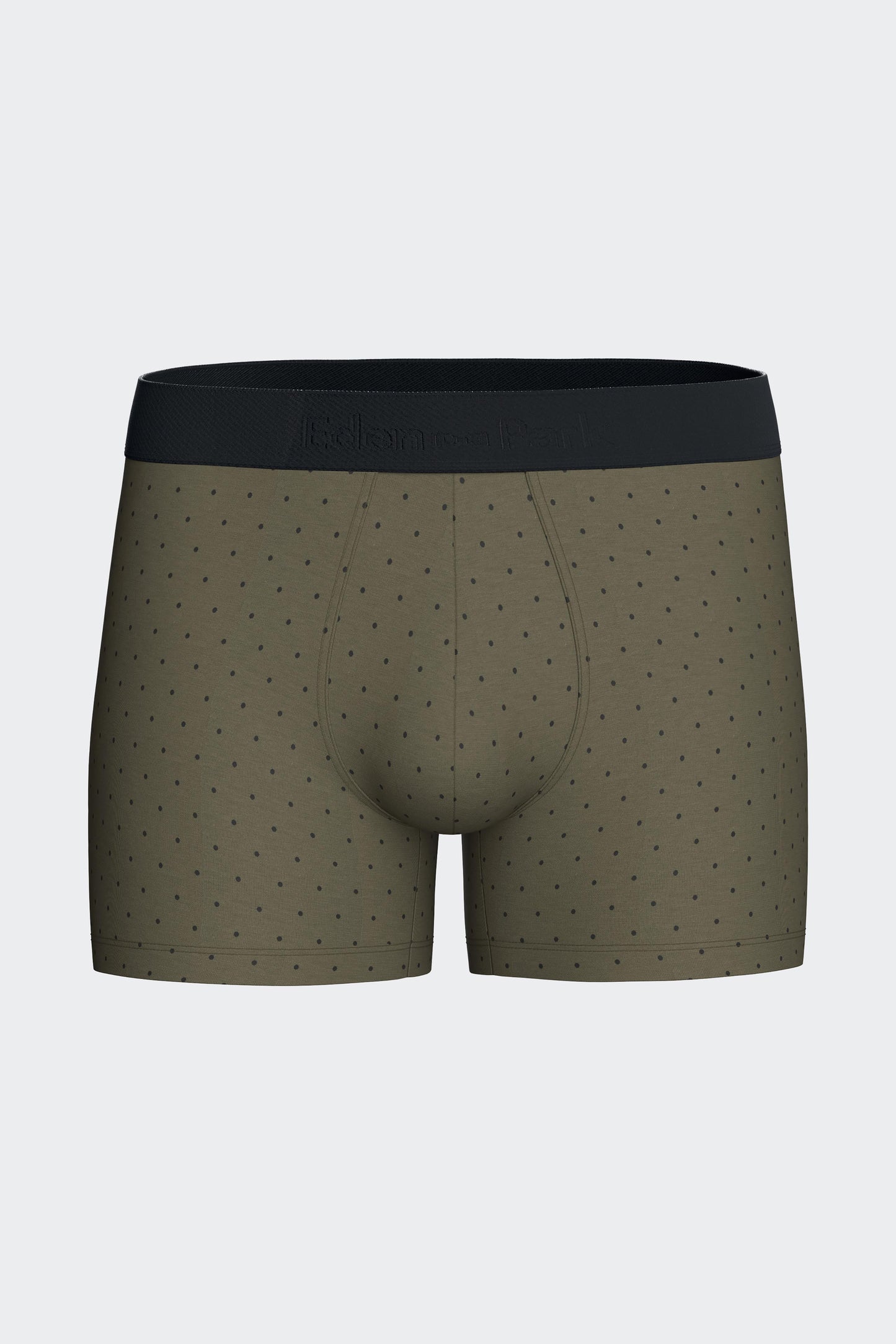 Lot de deux boxers en jersey de coton stretch marine et kaki imprimé pois