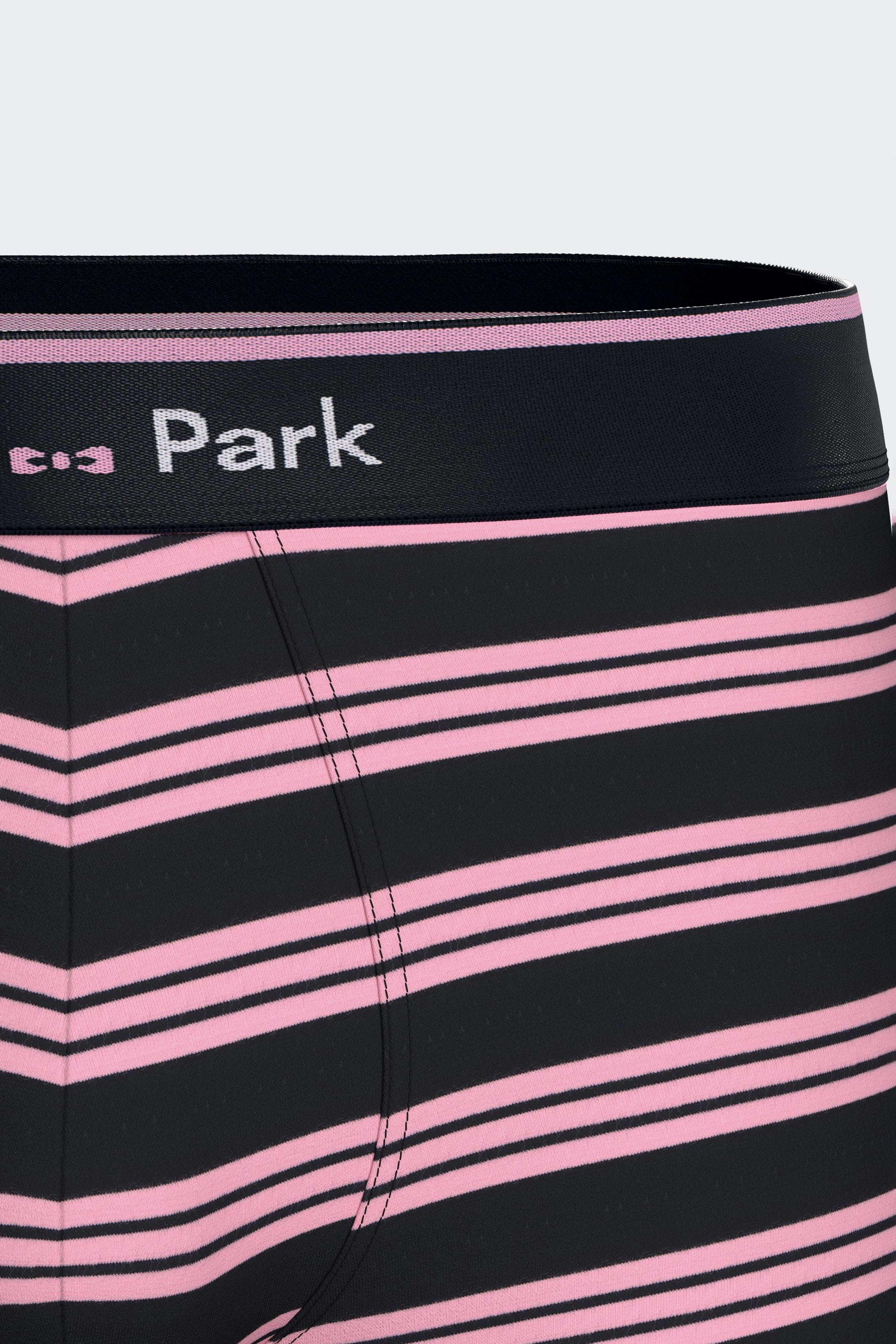 Lot de deux boxers en jersey de coton stretch marine et rose à rayures