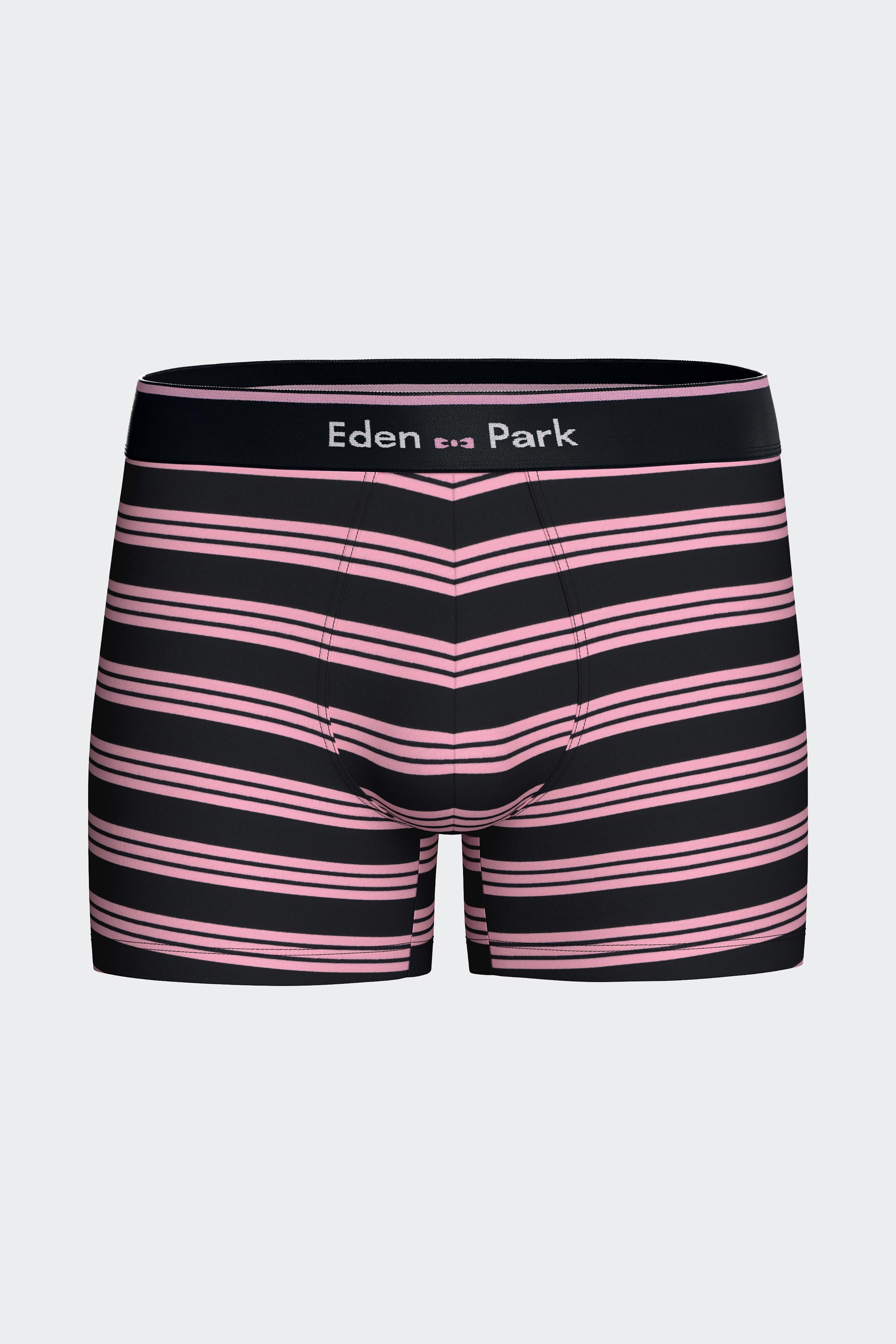 Lot de deux boxers en jersey de coton stretch marine et rose à rayures