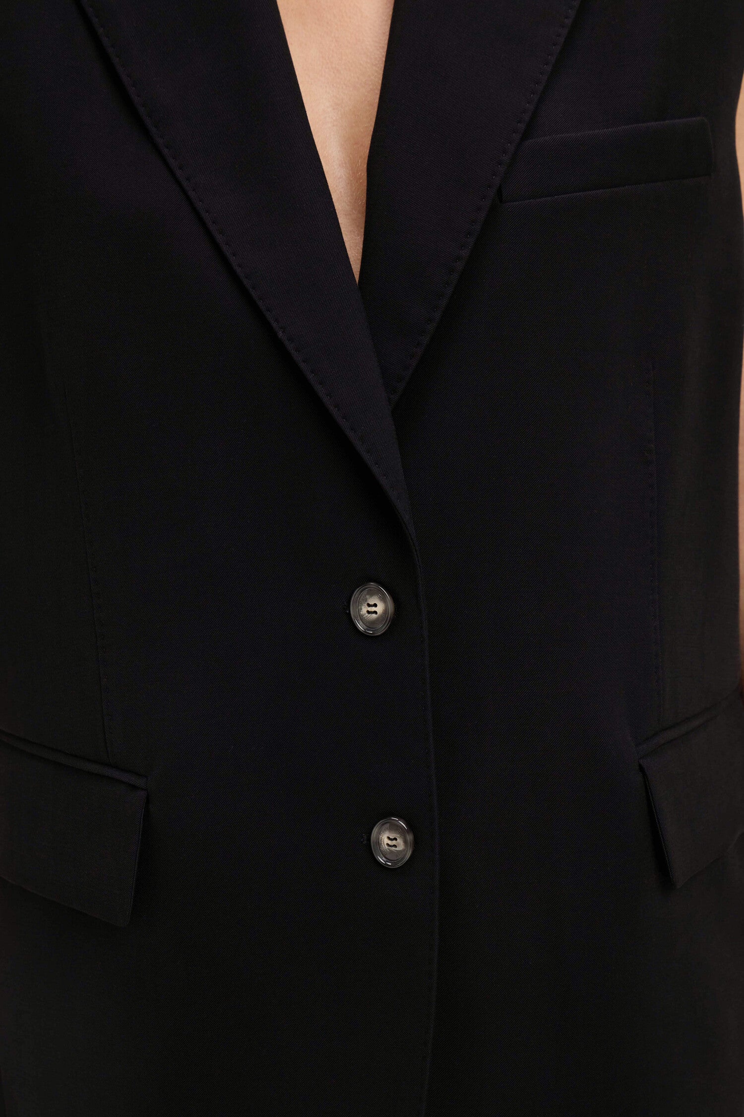 Veste blazer sans manches coupe oversized