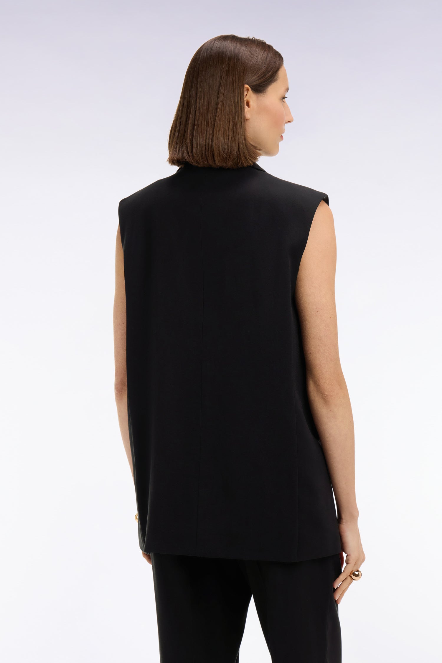 Veste blazer sans manches coupe oversized