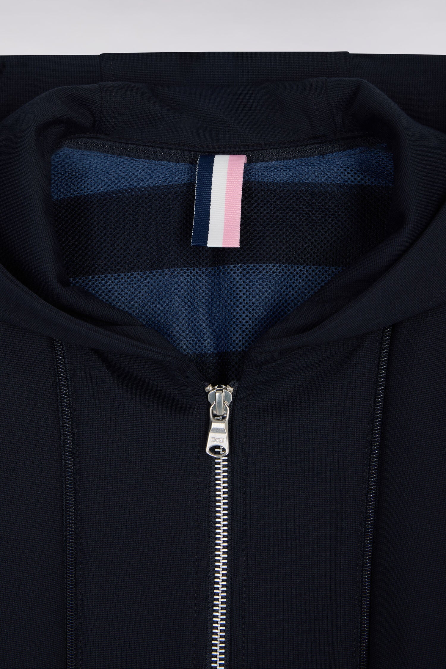 Veste en jersey marine à capuche amovible