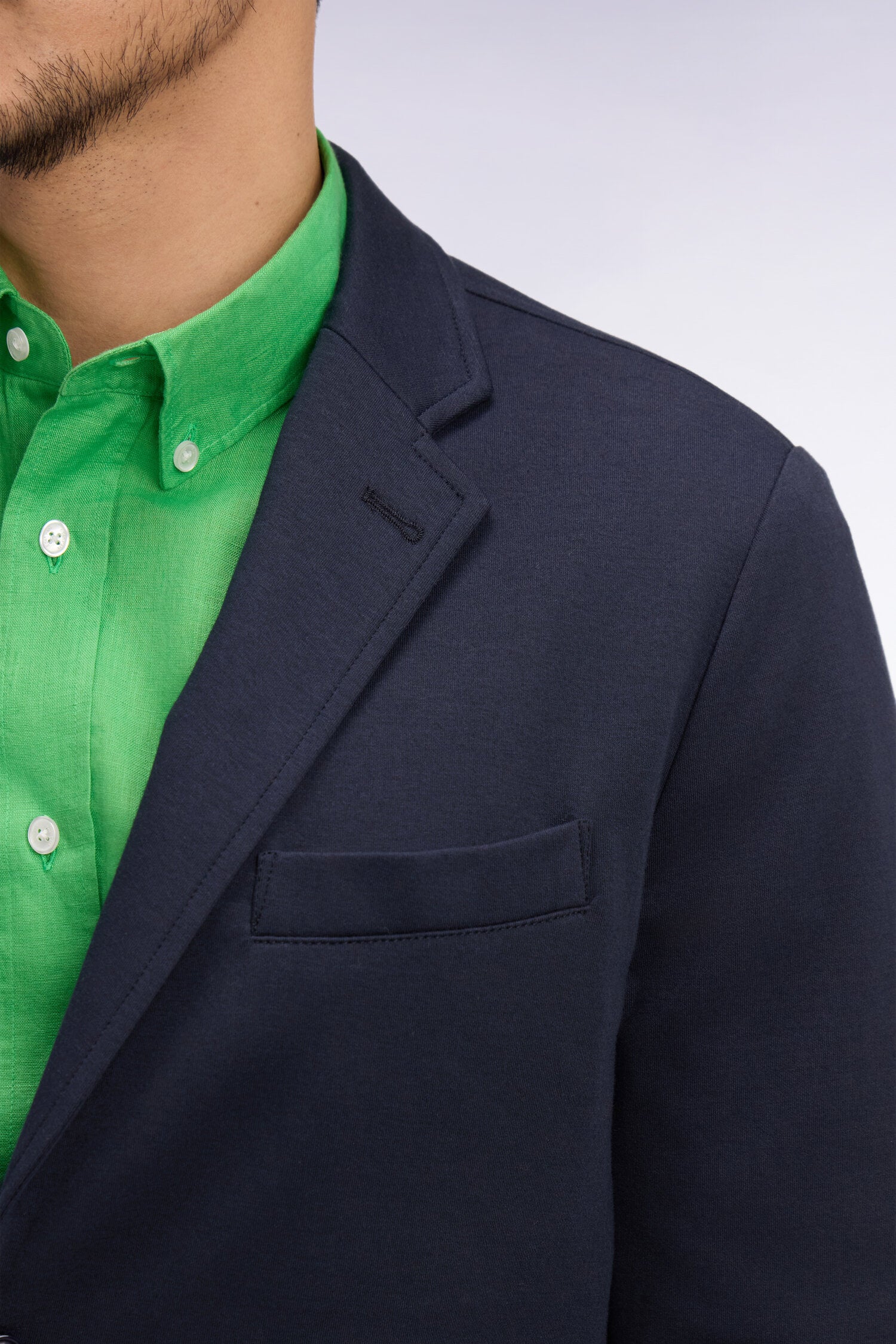 Veste en jersey de coton stretch marine