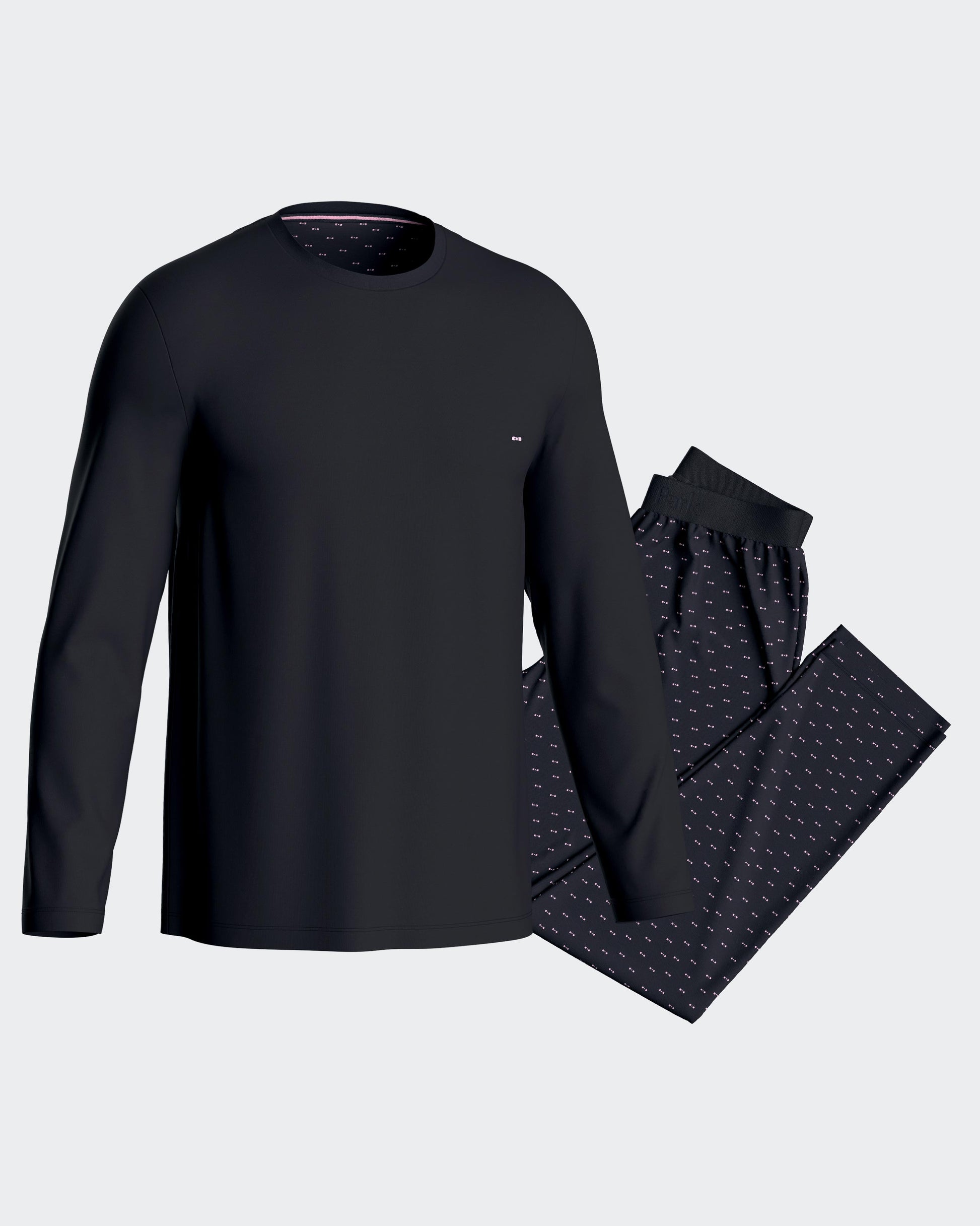Pyjama long en jersey de coton marine