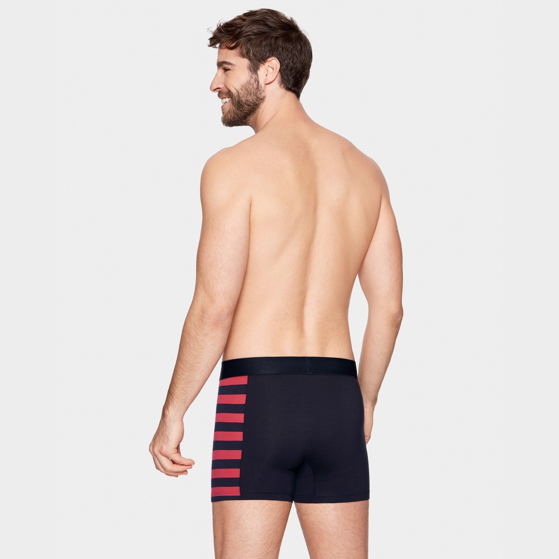 Pack de 2 boxers bleu marine détails rayures et uni