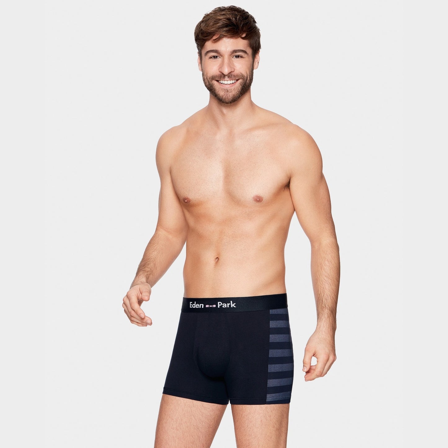 Pack de 2 boxers bleu marine détails rayures et uni