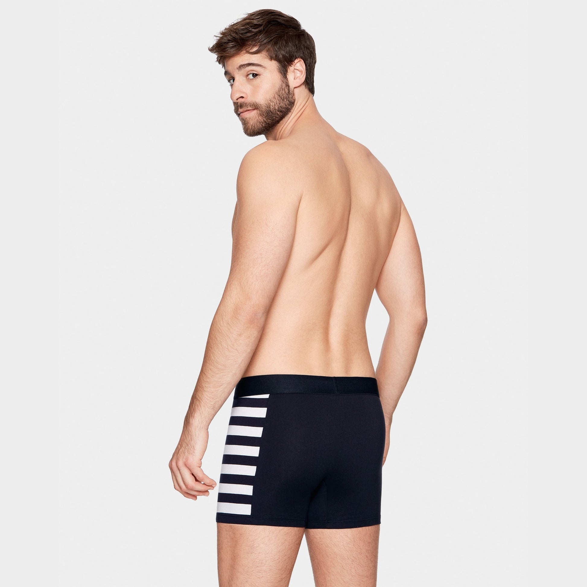 Pack de 2 boxers bleu marine détails rayures et uni