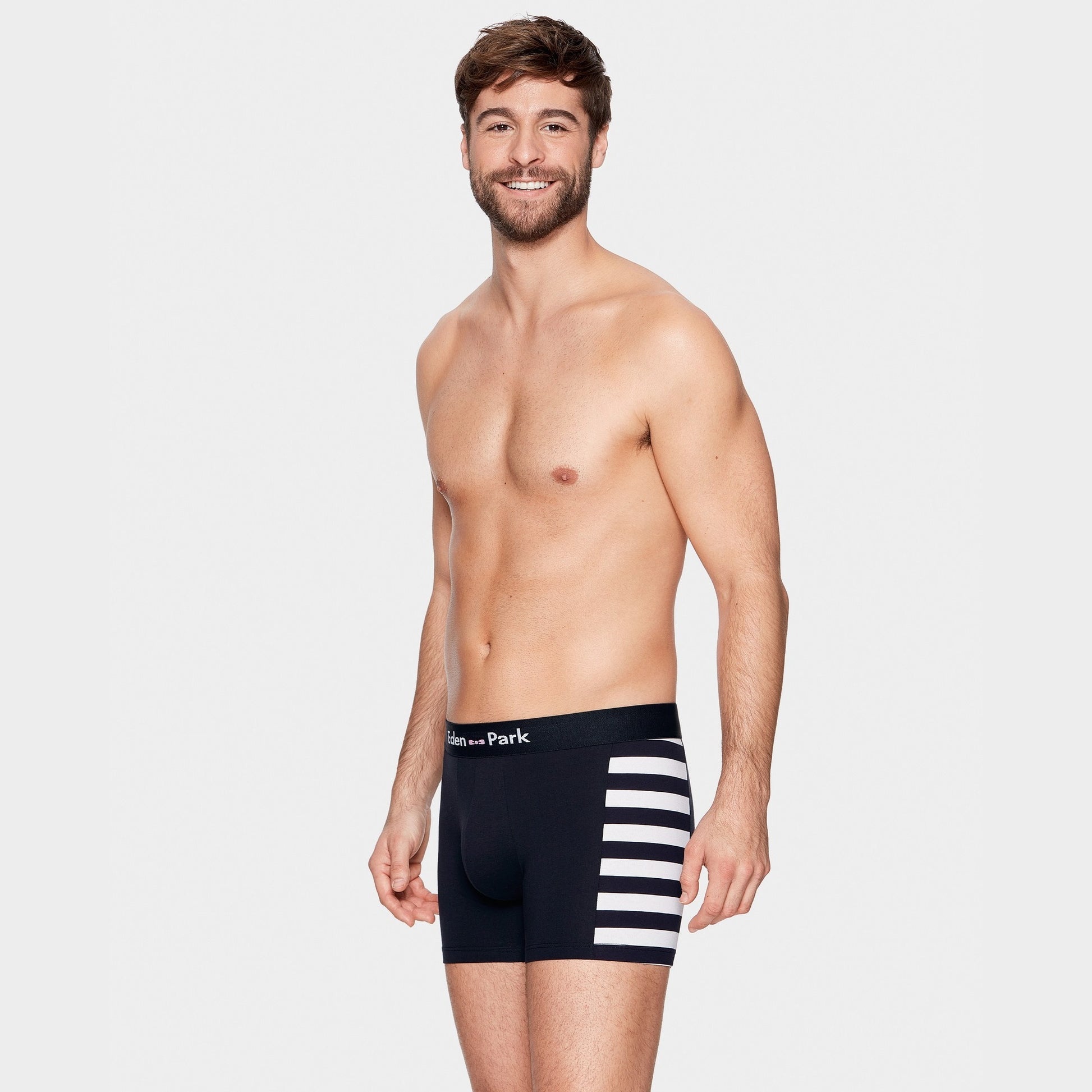 Pack de 2 boxers bleu marine détails rayures et uni