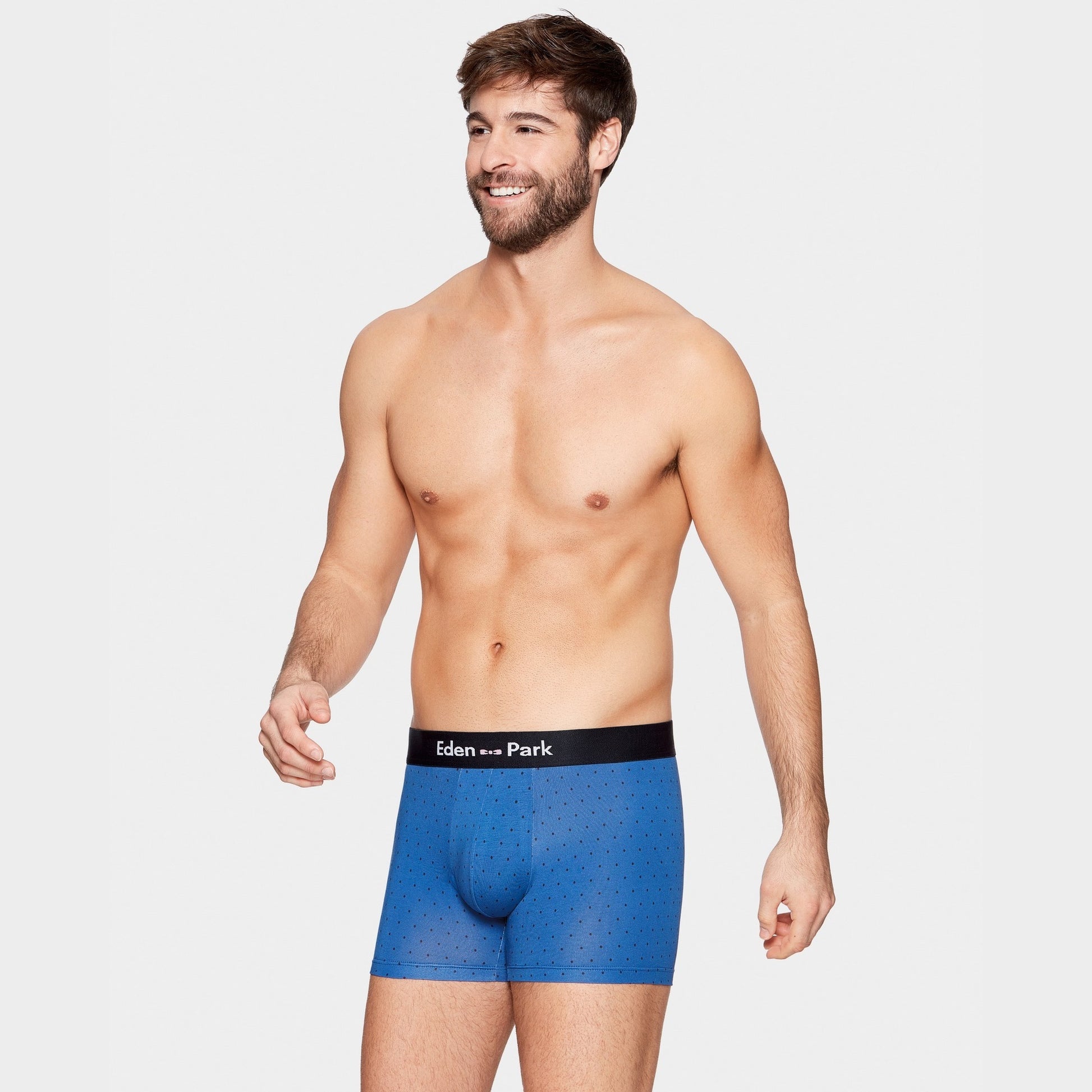 Pack de 2 boxers bleu à pois et bleu marine uni