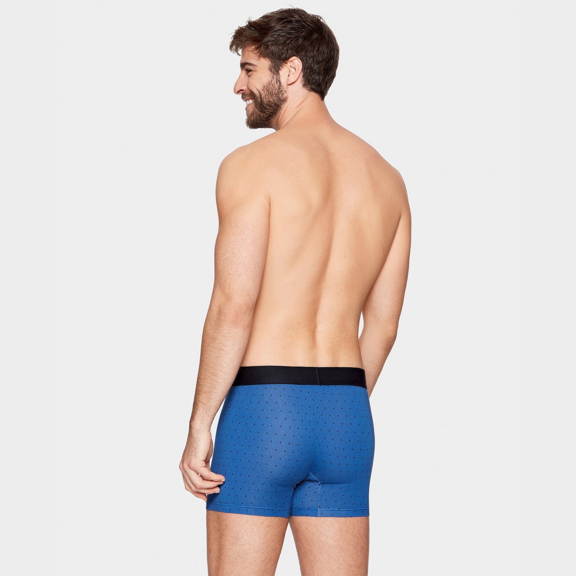 Pack de 2 boxers bleu à pois et bleu marine uni