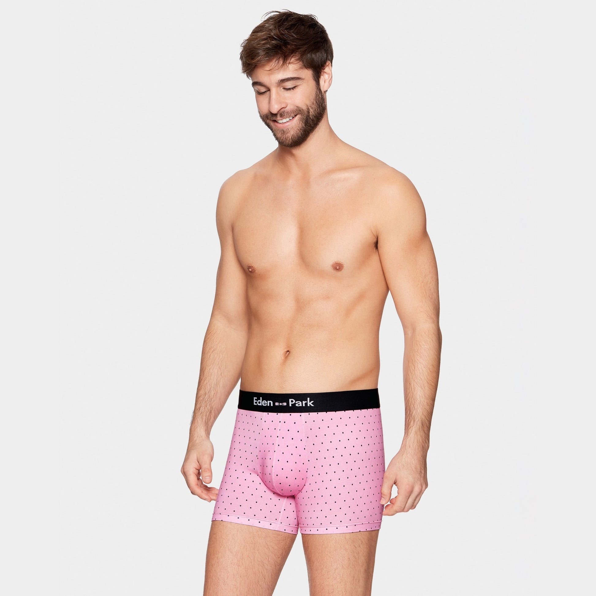 Pack de 2 boxers rose à pois et bleu marine uni