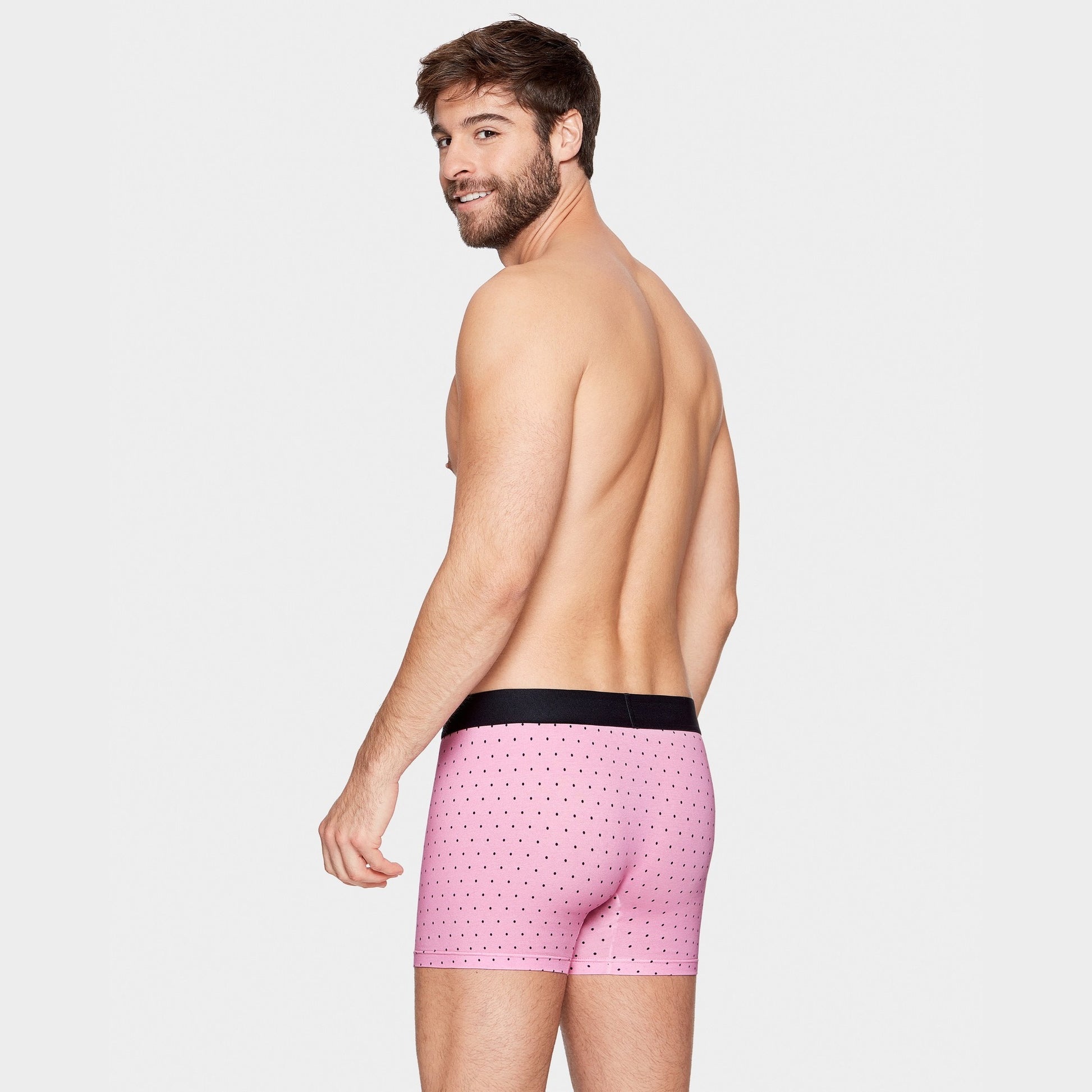 Pack de 2 boxers rose à pois et bleu marine uni