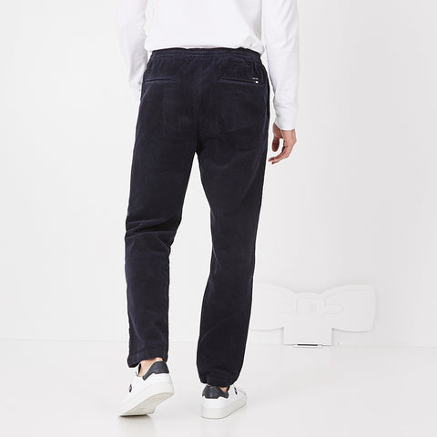 Pantalon bleu marine en velours de coton stretch - Image 2
