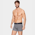Pack de 2 boxers gris rayé et bleu marine uni