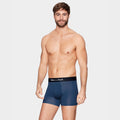 Pack de 2 boxers bleu rayé et bleu marine uni
