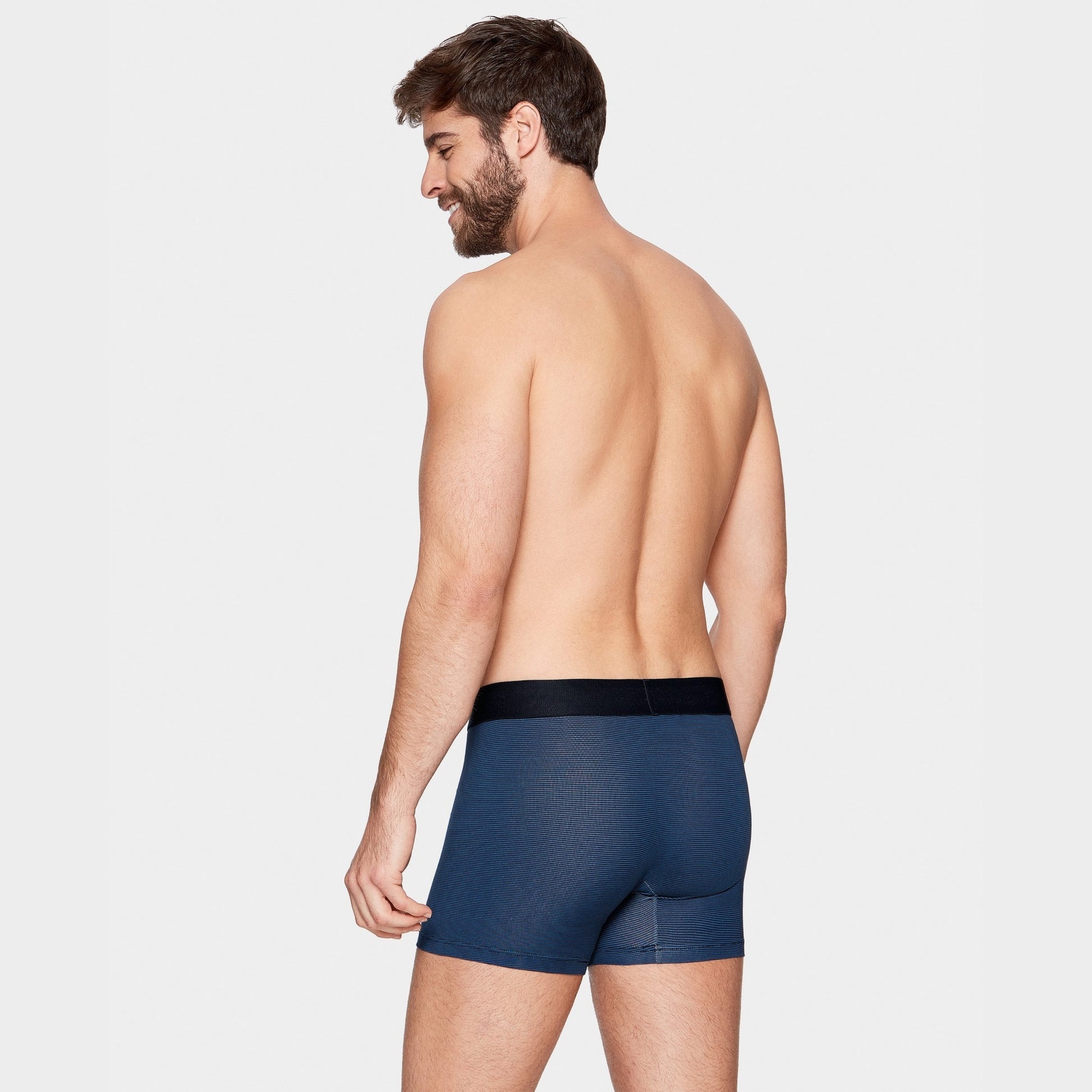 Pack de 2 boxers bleu rayé et bleu marine uni