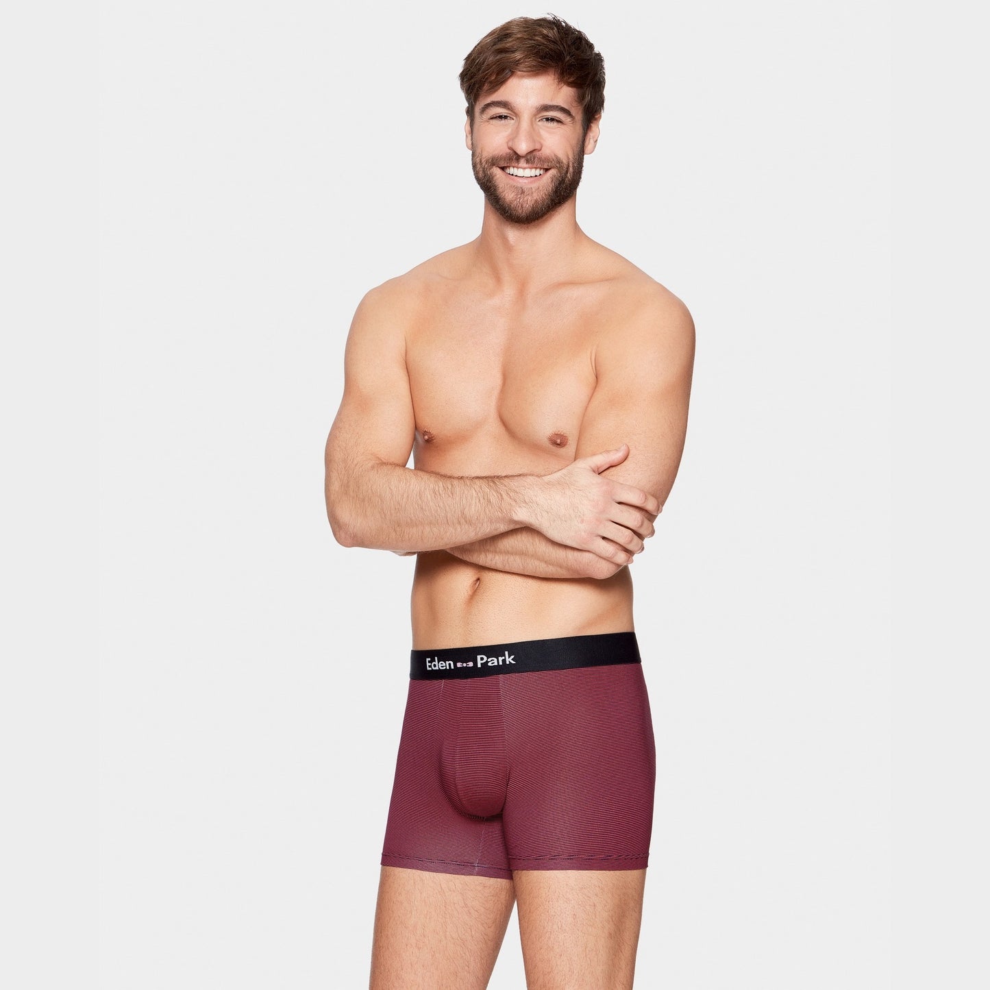 Pack de 2 boxers rouge rayé et bleu marine uni