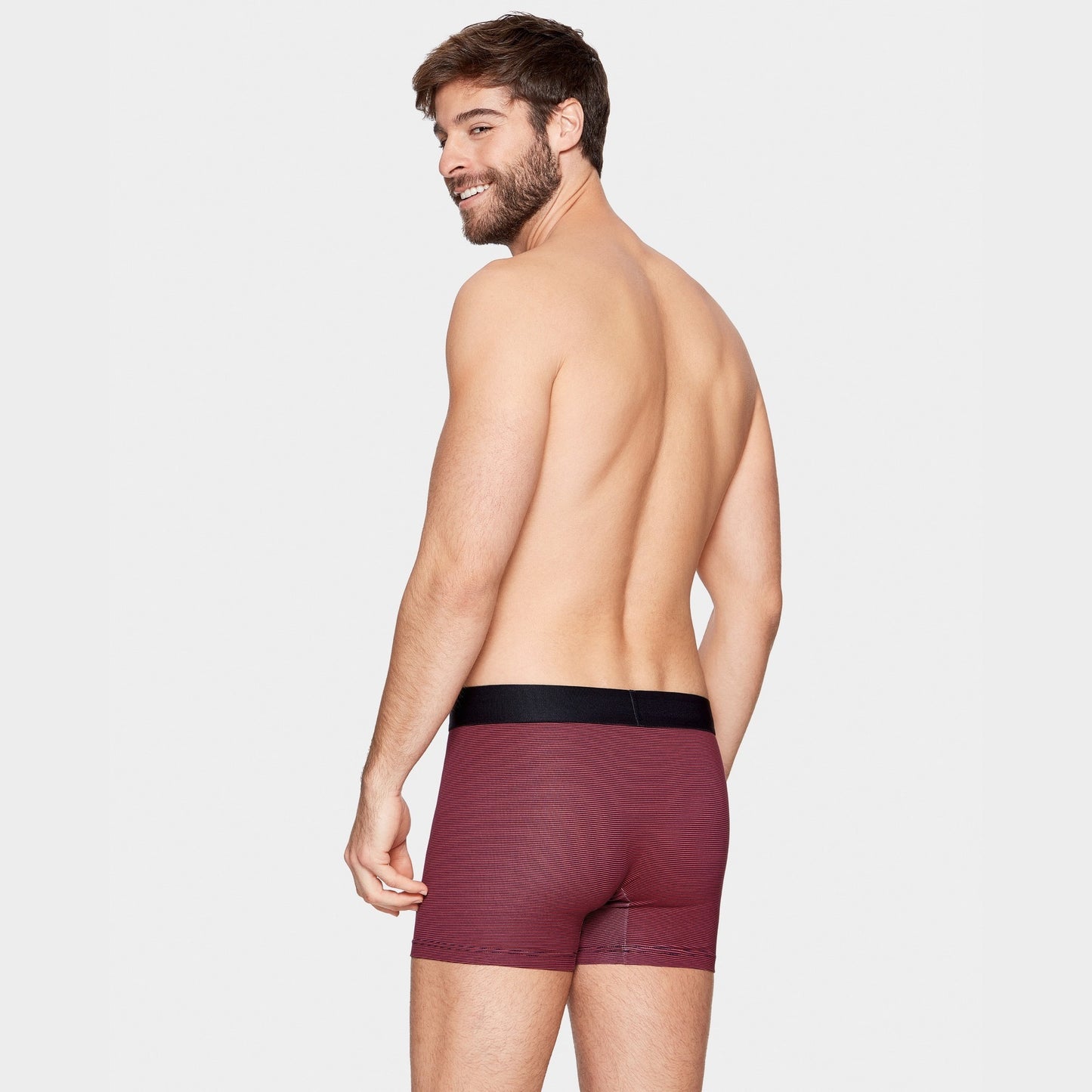 Pack de 2 boxers rouge rayé et bleu marine uni