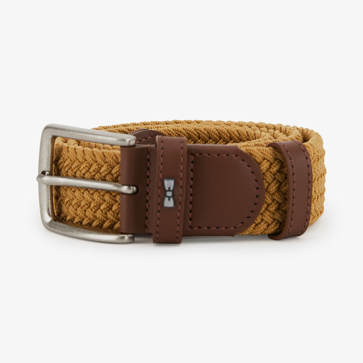 Ceinture beige tressée élastique