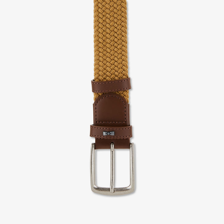 Ceinture beige tressée élastique