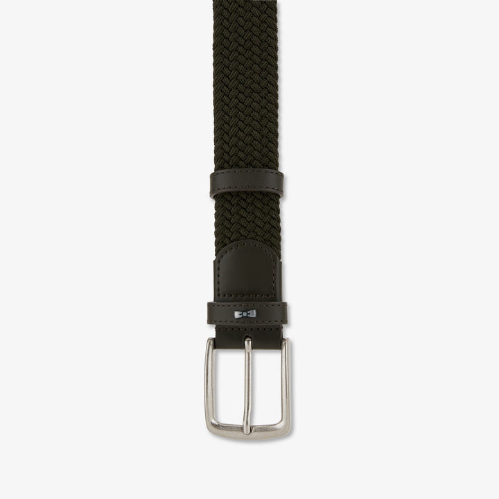 Ceinture kaki tressée élastique