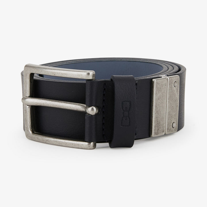Ceinture réversible bleu marine / bleu en cuir