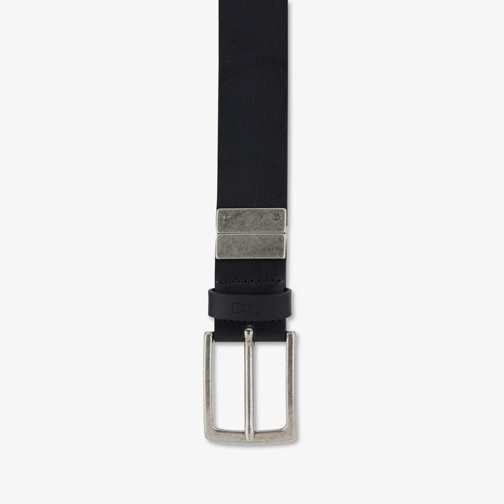 Ceinture réversible bleu marine / bleu en cuir