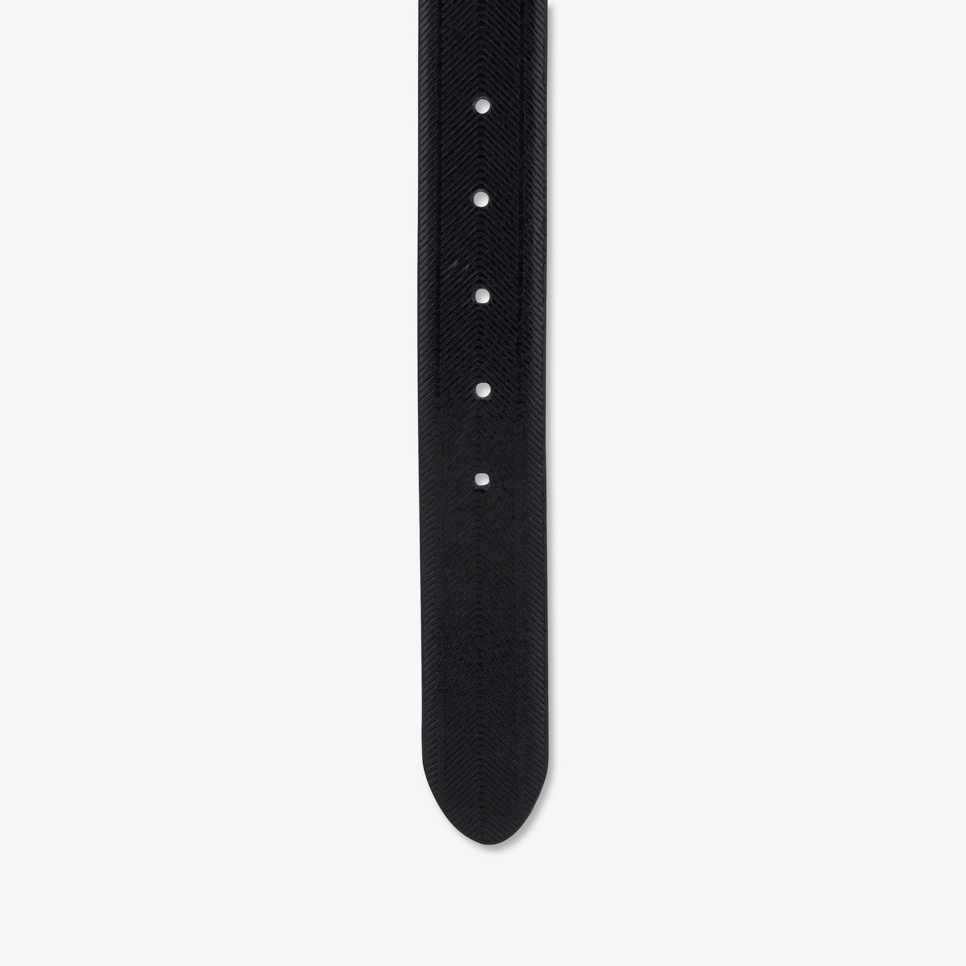 Ceinture bleu marine striée en cuir
