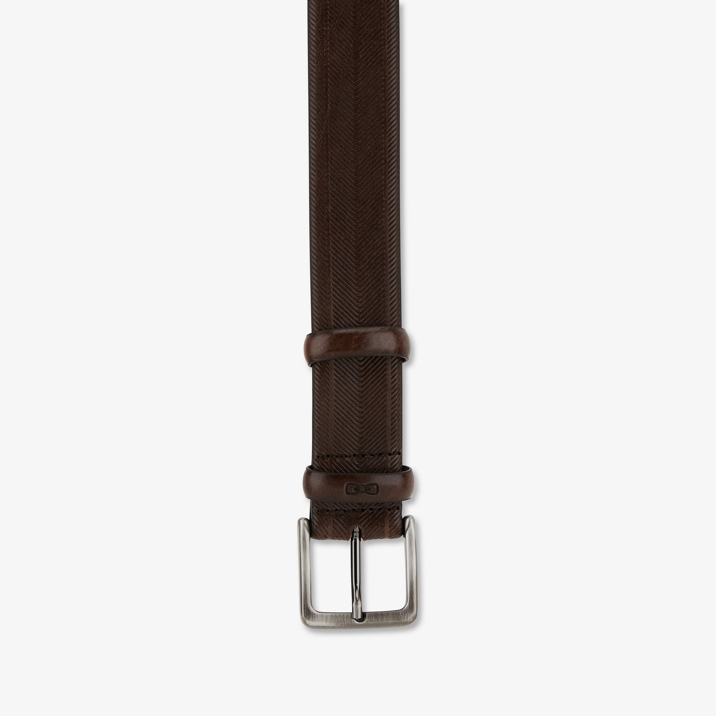 Ceinture marron striée en cuir