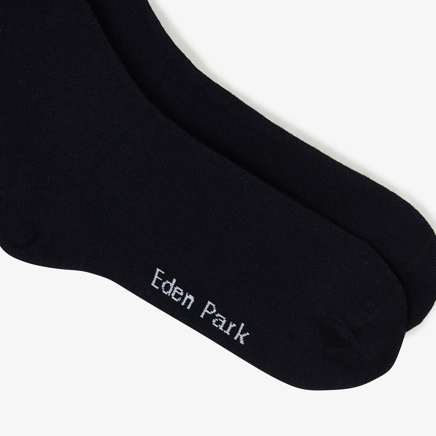Paire de chaussettes bleu marine à bord rayé