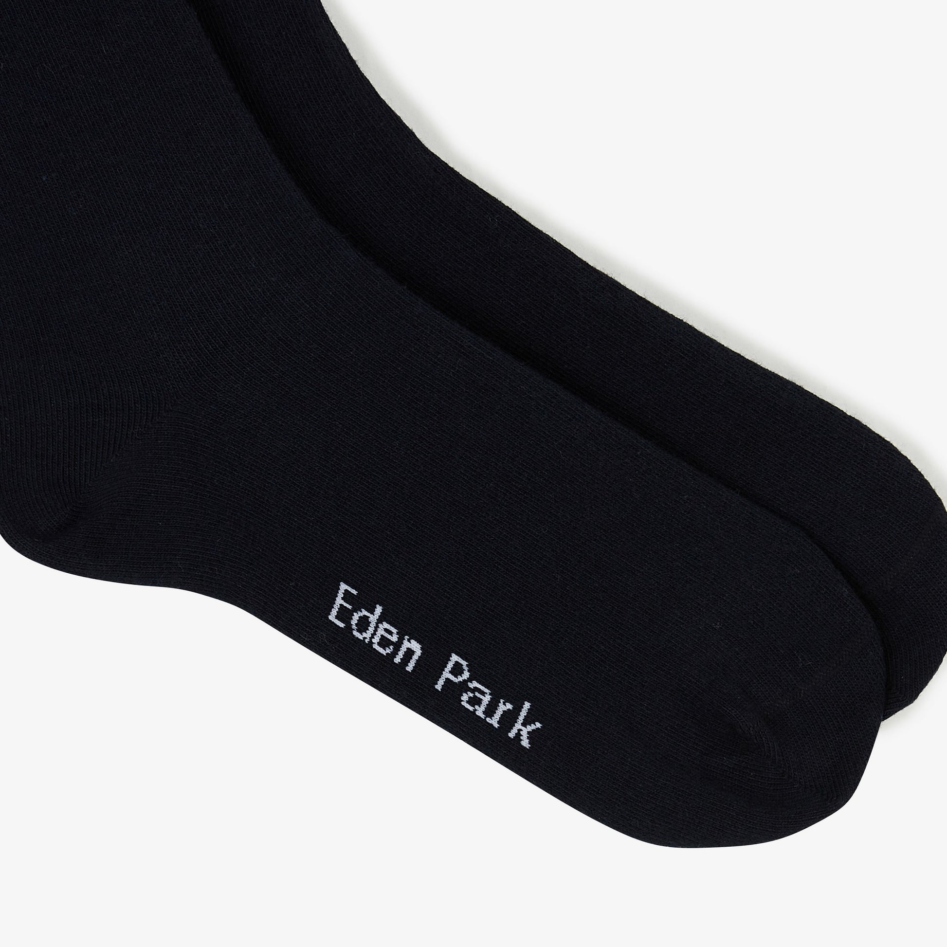 Paire de chaussettes bleu marine à bord rayé